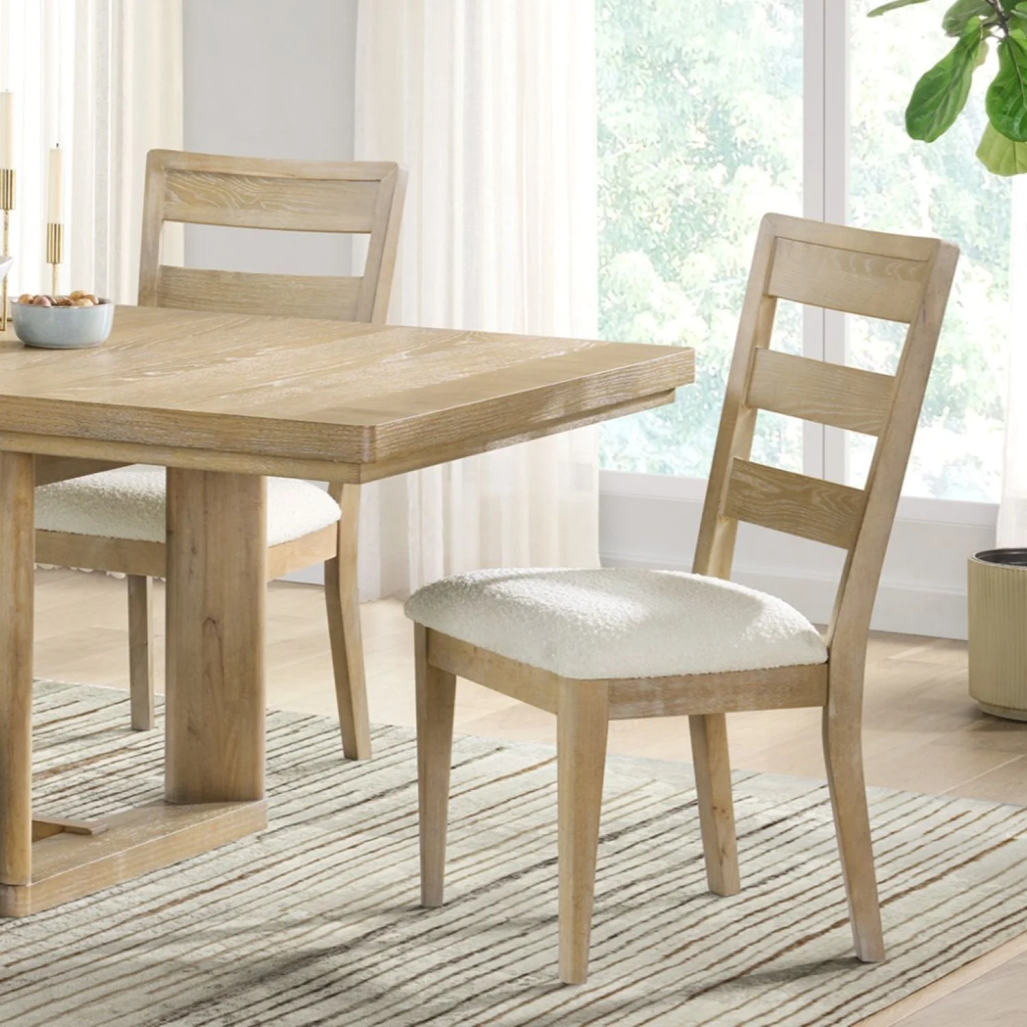 Upholstered Dining Chair (Set of 2) - Brown - Image 2