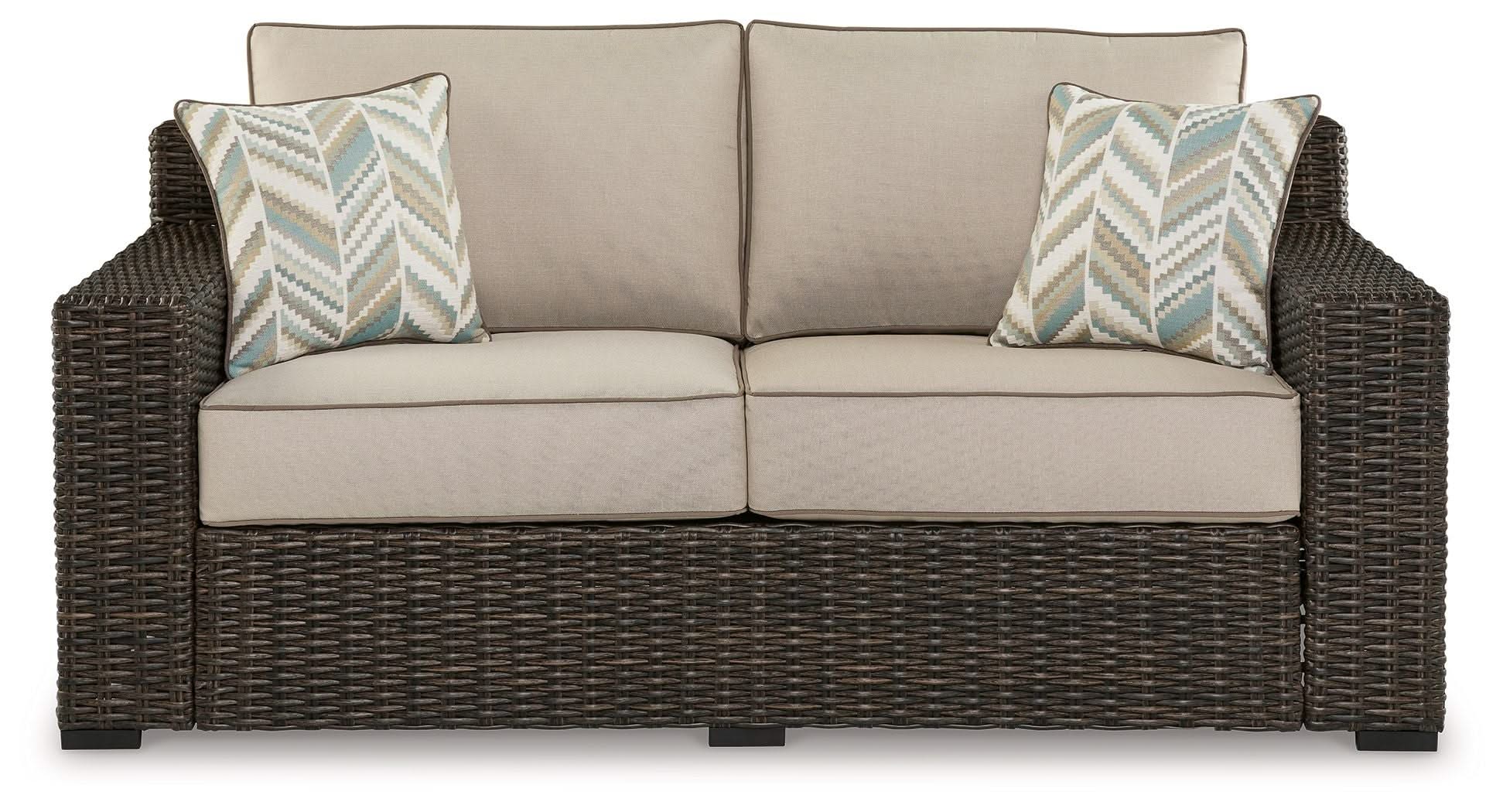 Coastline Bay - Loveseat W/Cushion - Brown - Image 4
