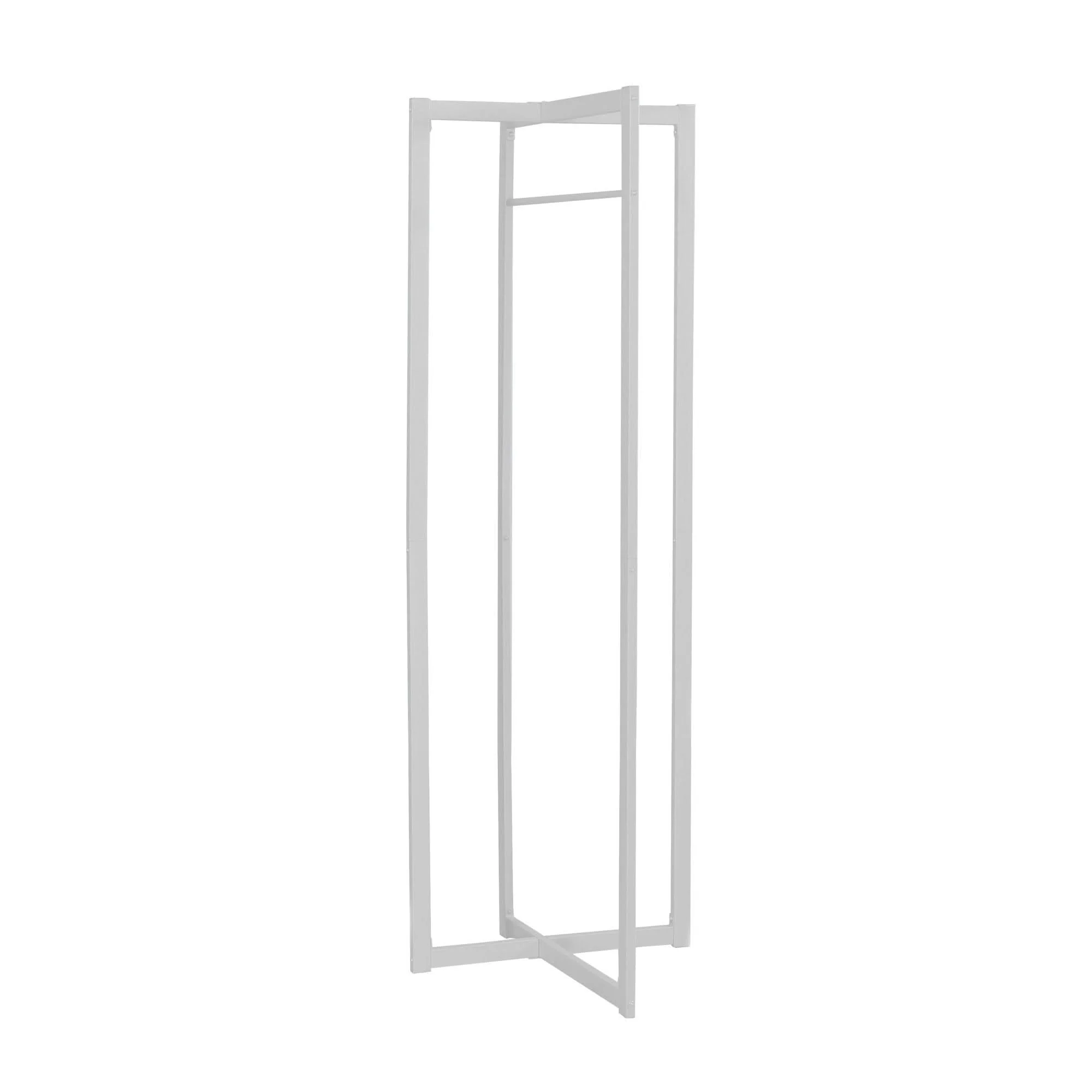 Coat Rack, Hall Tree, Free Standing, Hanging Bar, Entryway, For Contemporary & Modern - White - Image 3