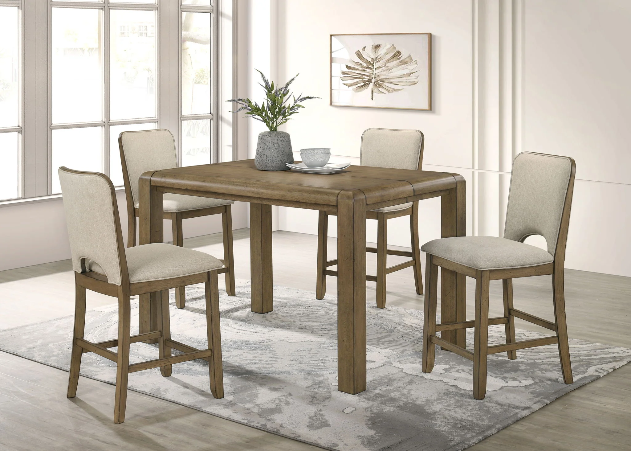 Cockrell - 5 Piece Counter Dining Room Set - Light Brown