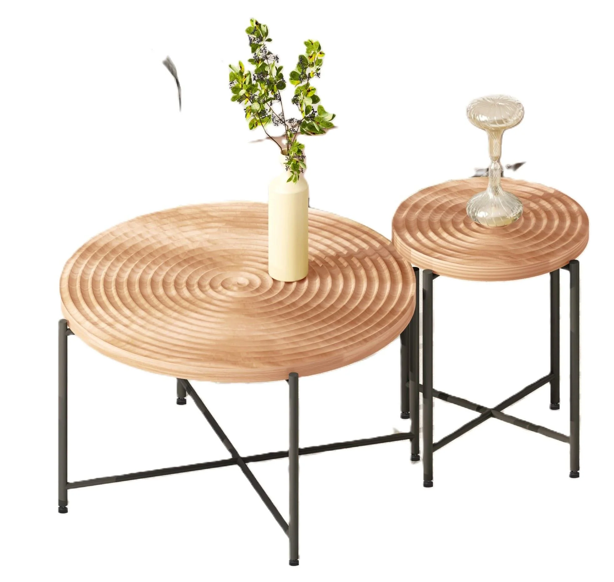 Coffee And End Table Set Waterproof Cover (Set of 2) - Natural Wood / Brown - Image 3