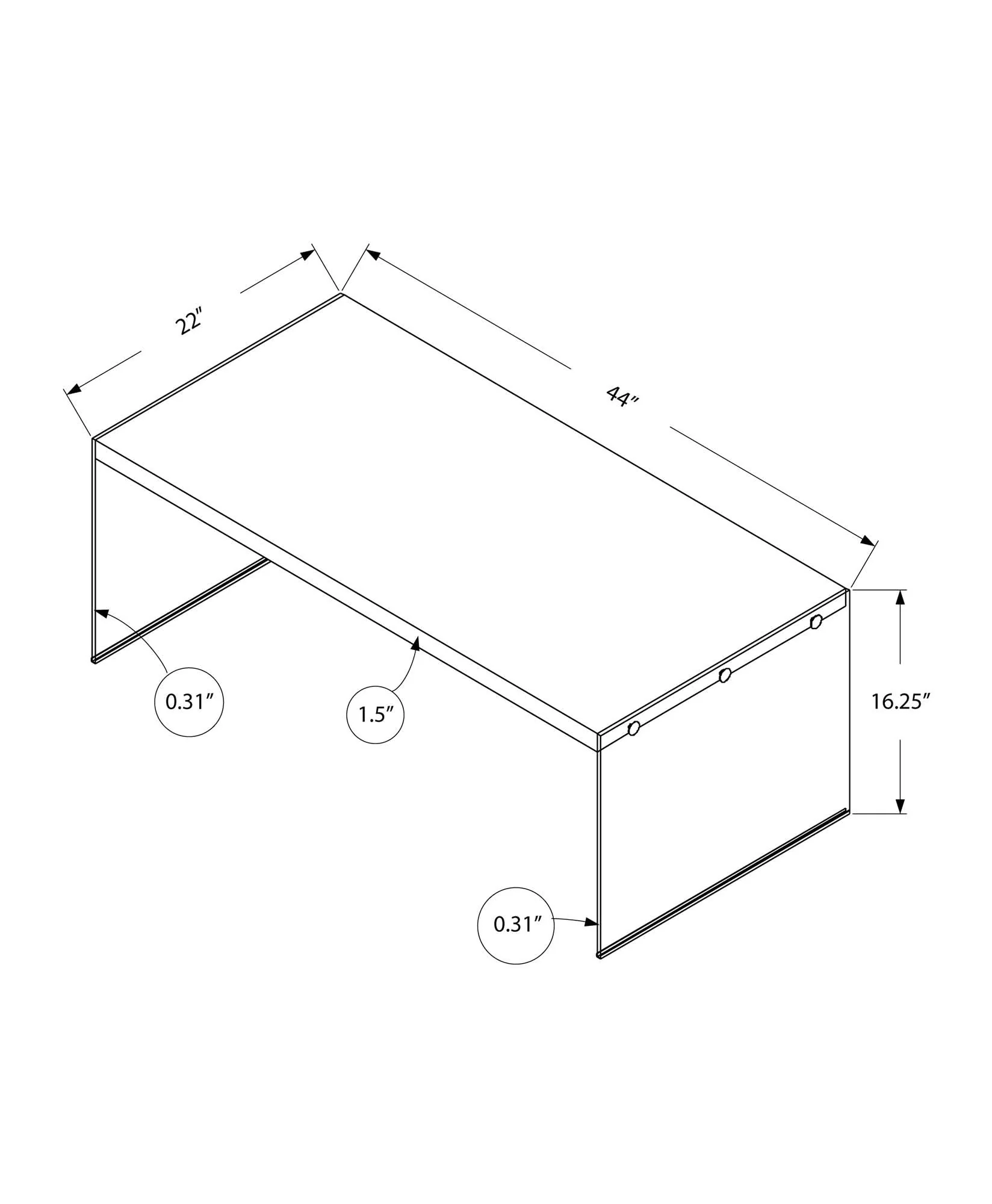 Coffee Table Rectangular For Living Room Clear Tempered Glass - Image 6