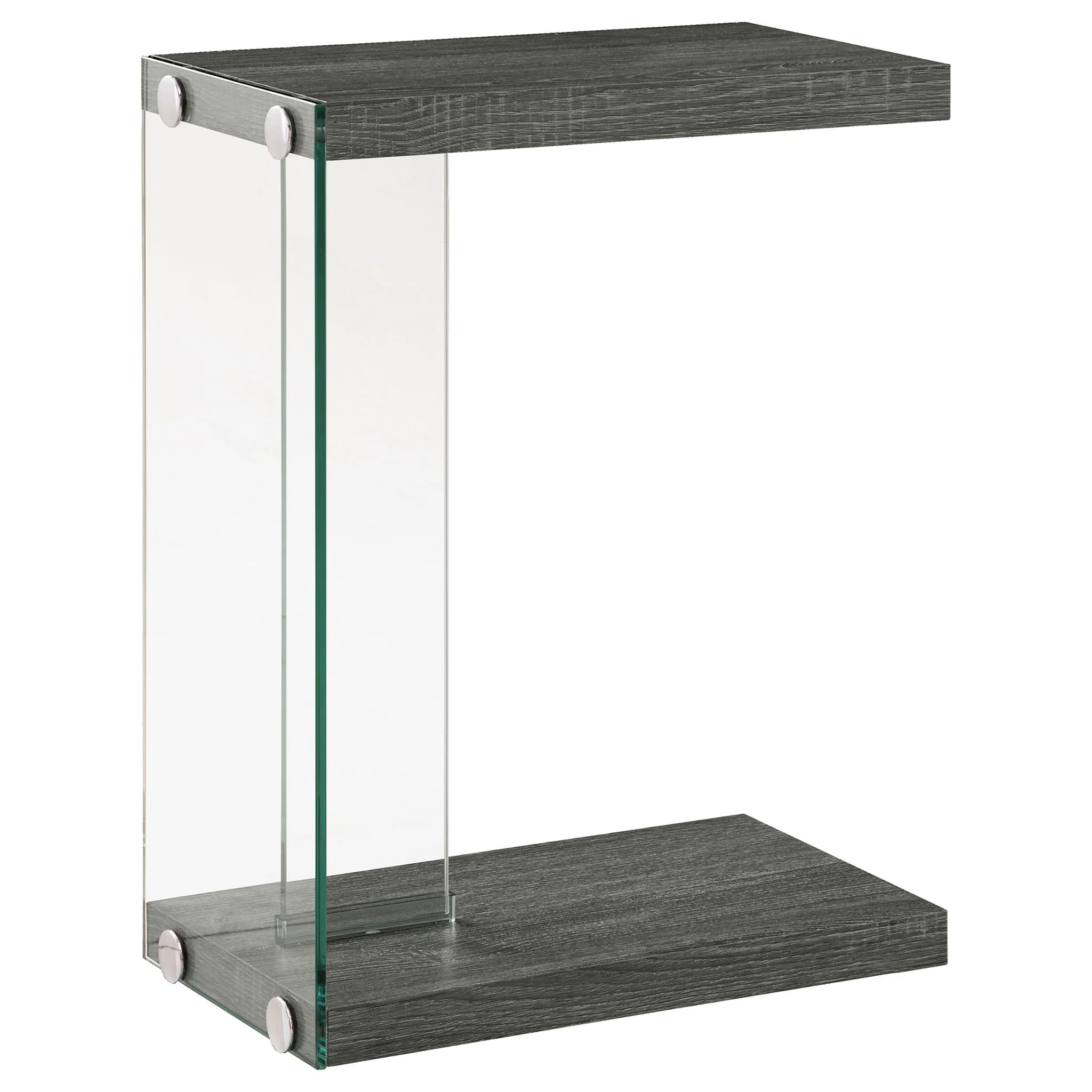 Colby Engineered Wood C-Shaped Side Table Weathered Grey - Image 4