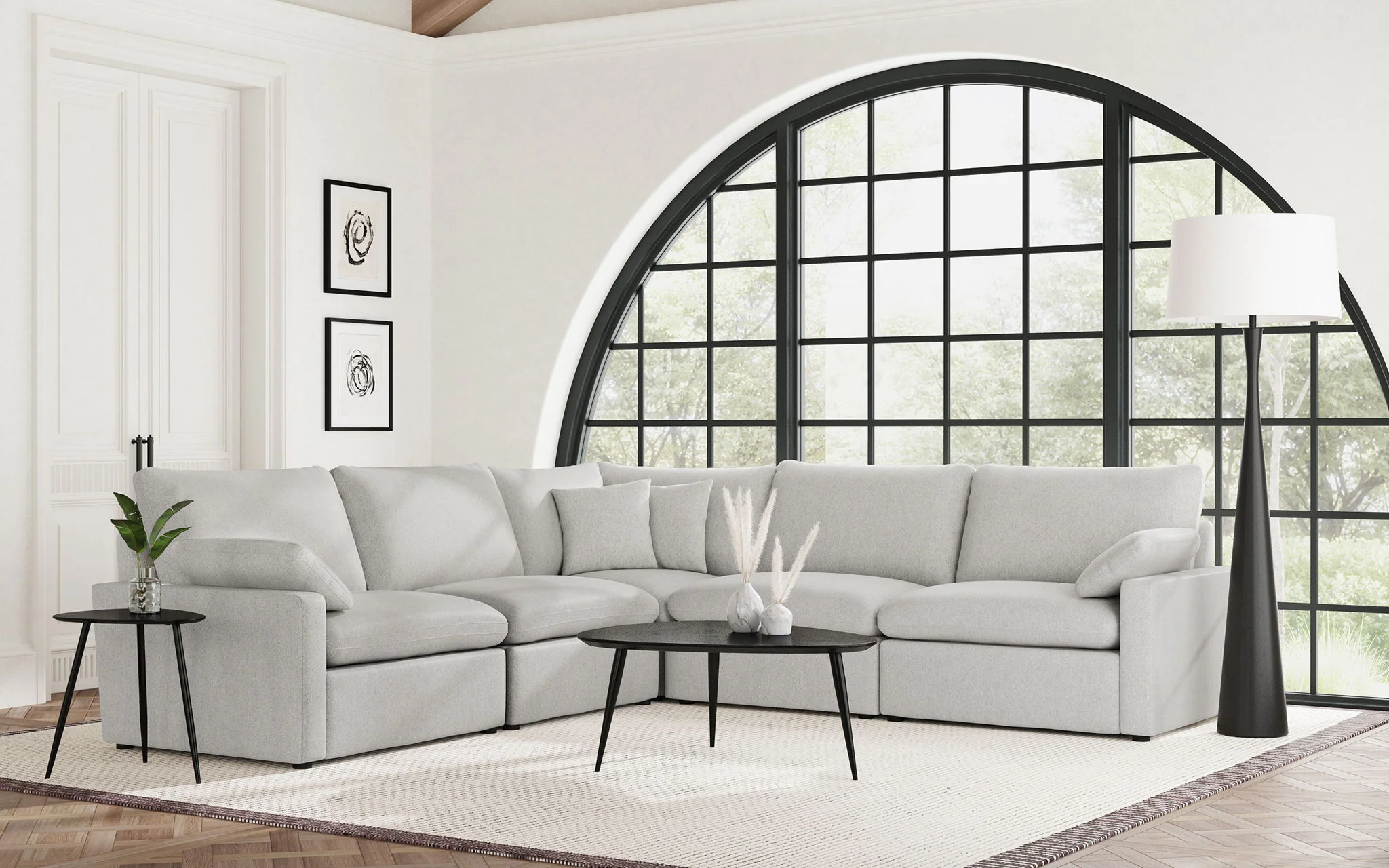 Collins 5-piece Modular Power Reclining Sectional Grey - Image 4