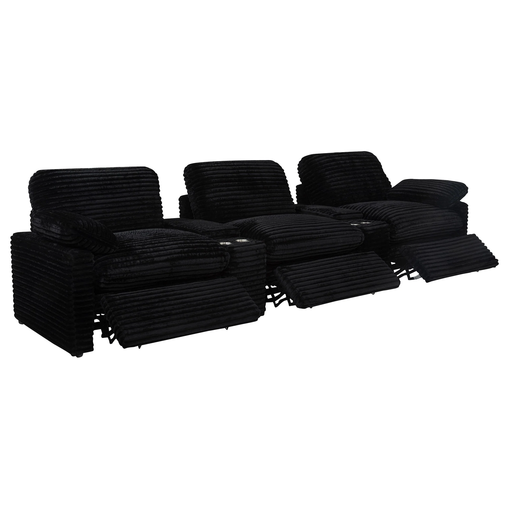 Collins 5-Piece Power Reclining Home Theater Seating Black - Image 3