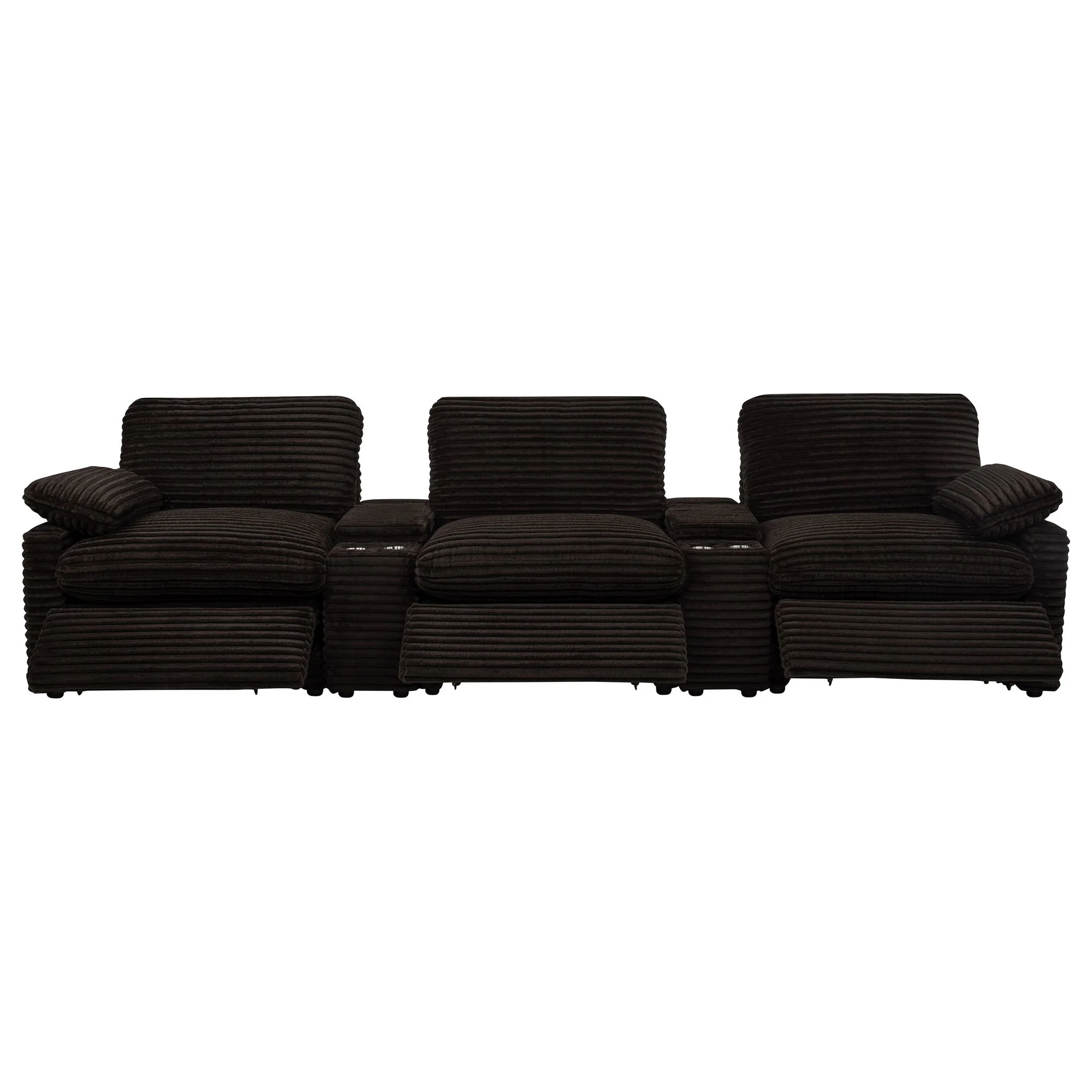Collins 5-Piece Power Reclining Home Theater Seating Chocolate Brown - Image 2