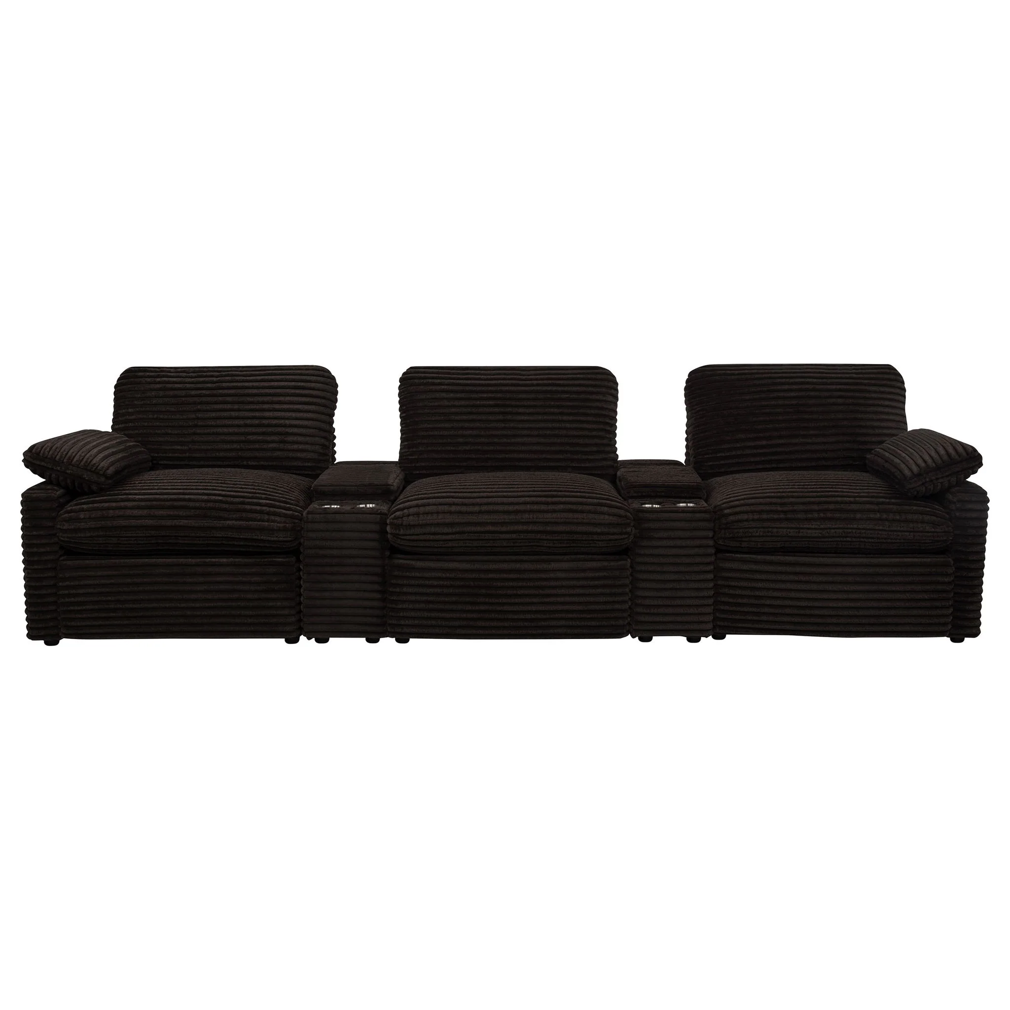 Collins 5-Piece Power Reclining Home Theater Seating Chocolate Brown - Image 3