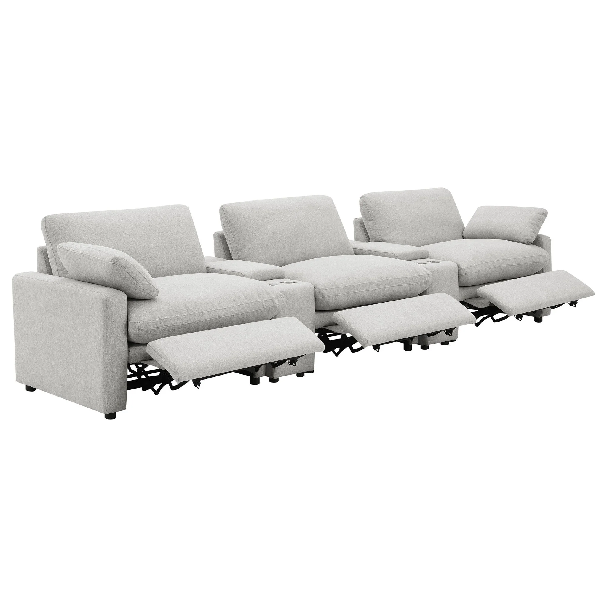 Collins 5-Piece Power Reclining Home Theater Seating Grey - Image 2