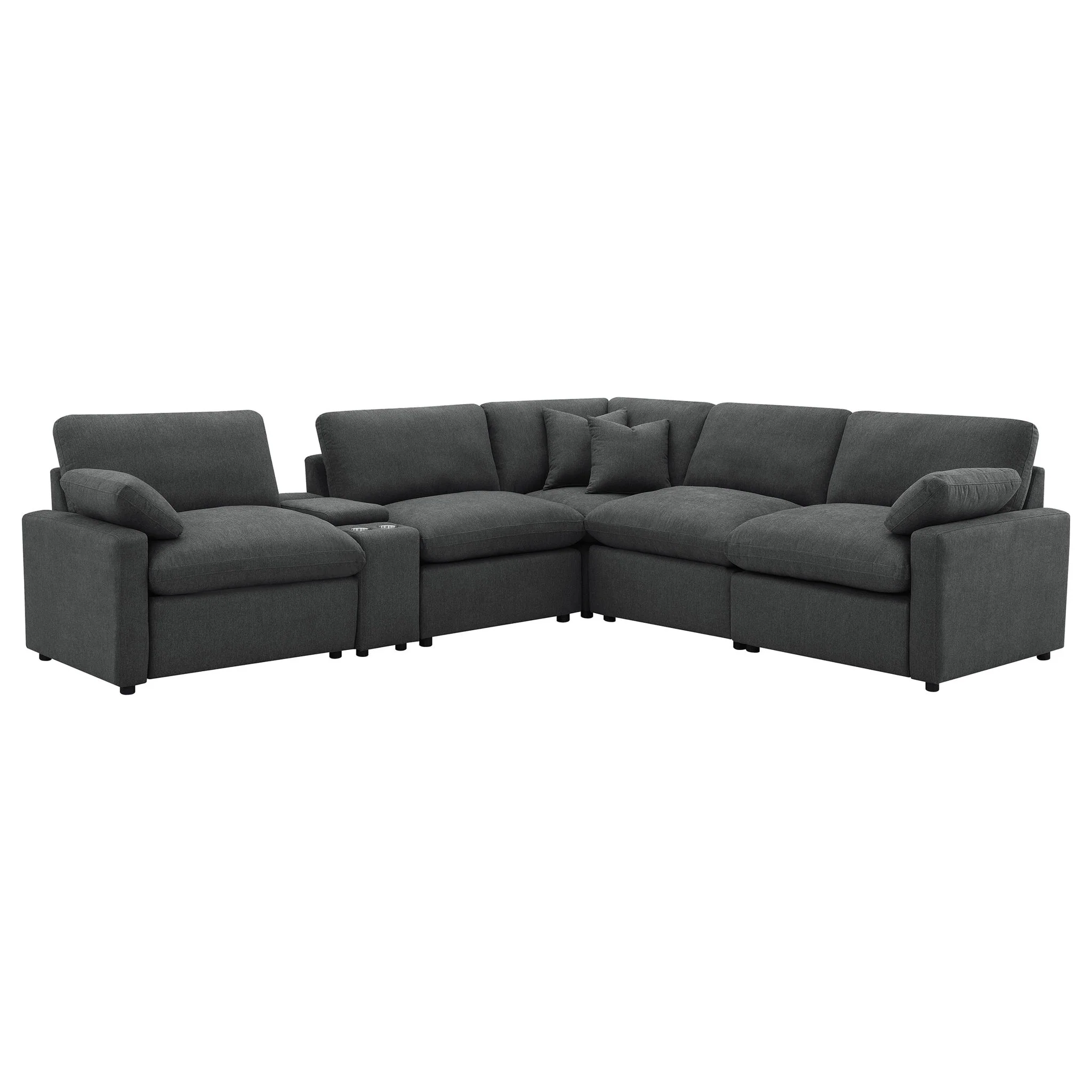 Collins 6-piece Modular Power Reclining Sectional Dark Grey - Image 2