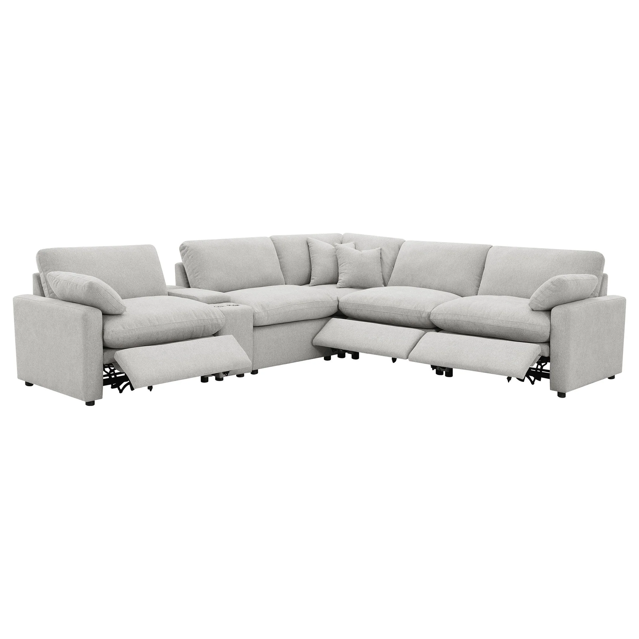 Collins 6-piece Modular Power Reclining Sectional Grey - Image 4