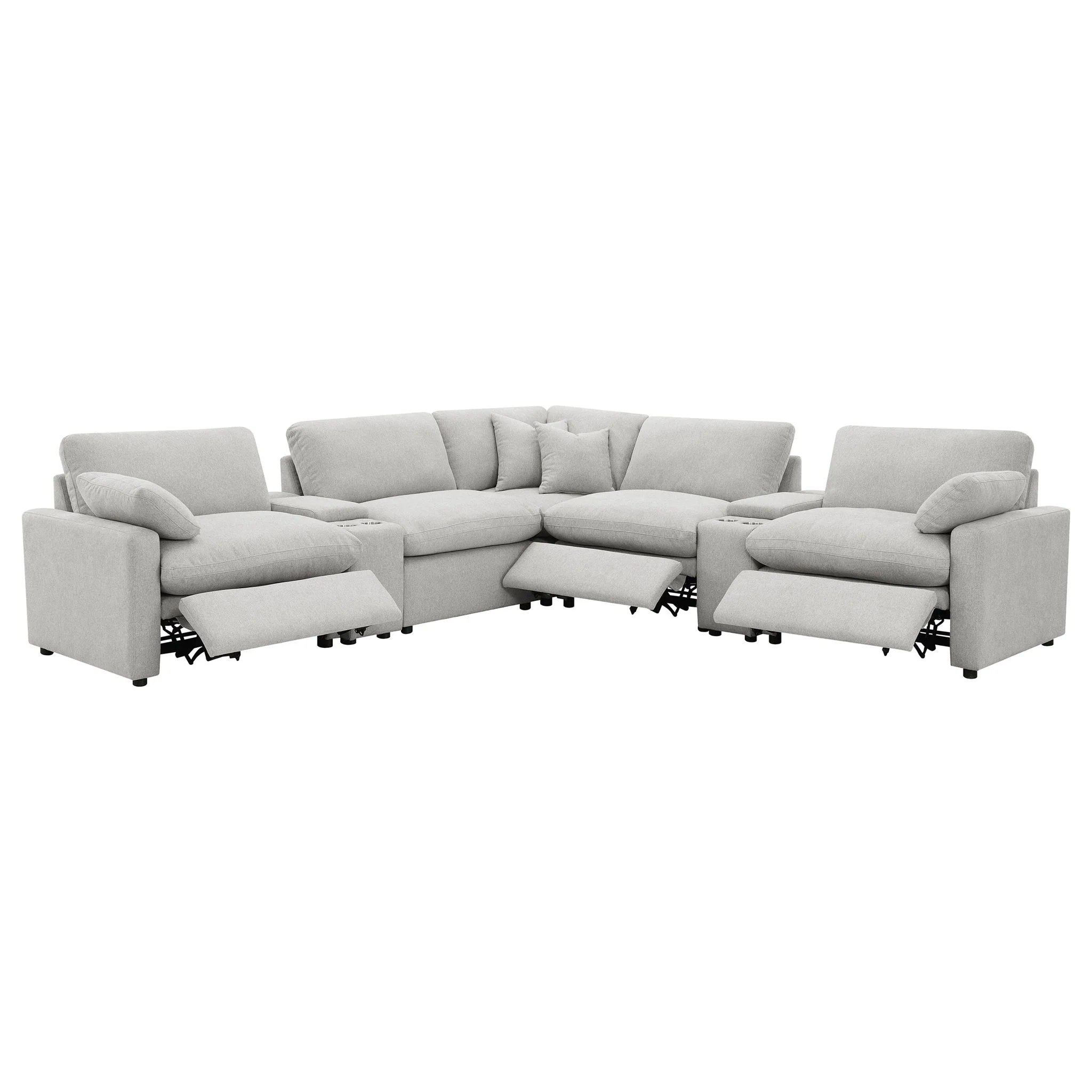 Collins 7-piece Modular Power Reclining Sectional Grey - Image 2