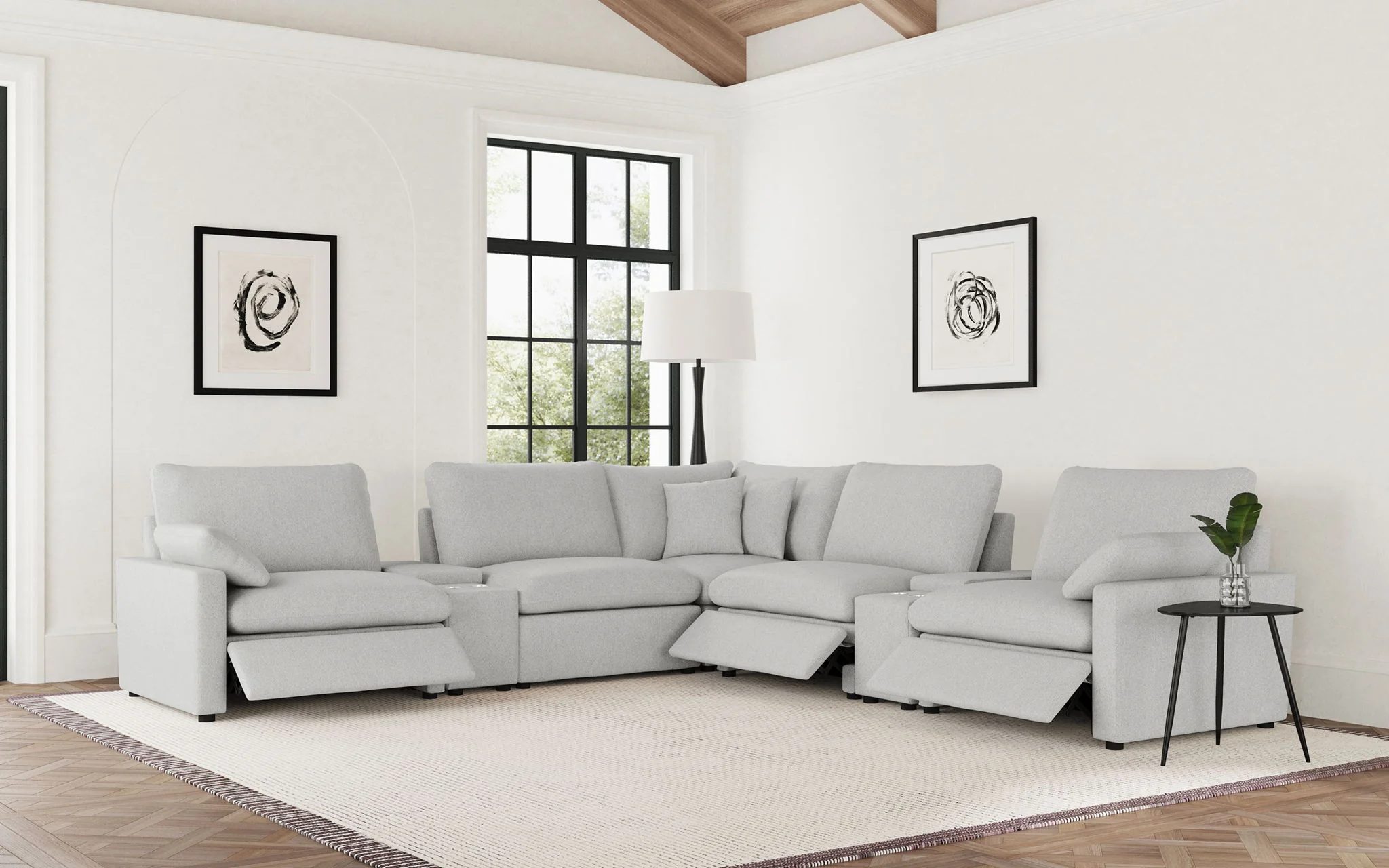 Collins 7-piece Modular Power Reclining Sectional Grey - Image 4