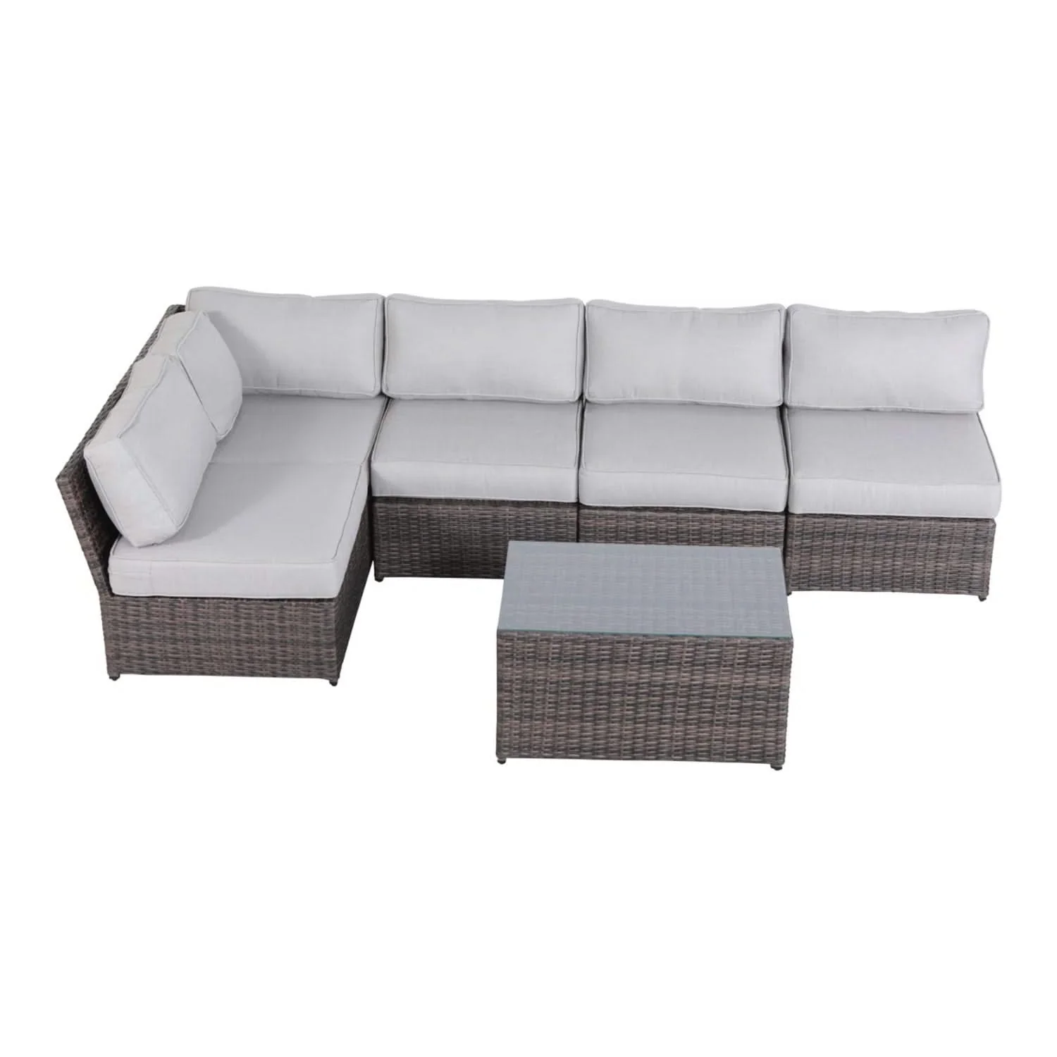 Comfortable Modern Patio Rattan Sectional Set With Cushions - Image 10