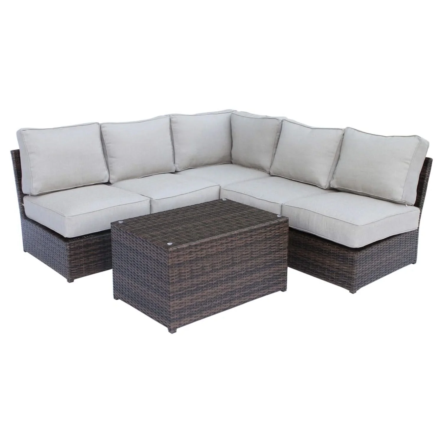 Comfortable Modern Patio Rattan Sectional Set With Cushions - Image 11