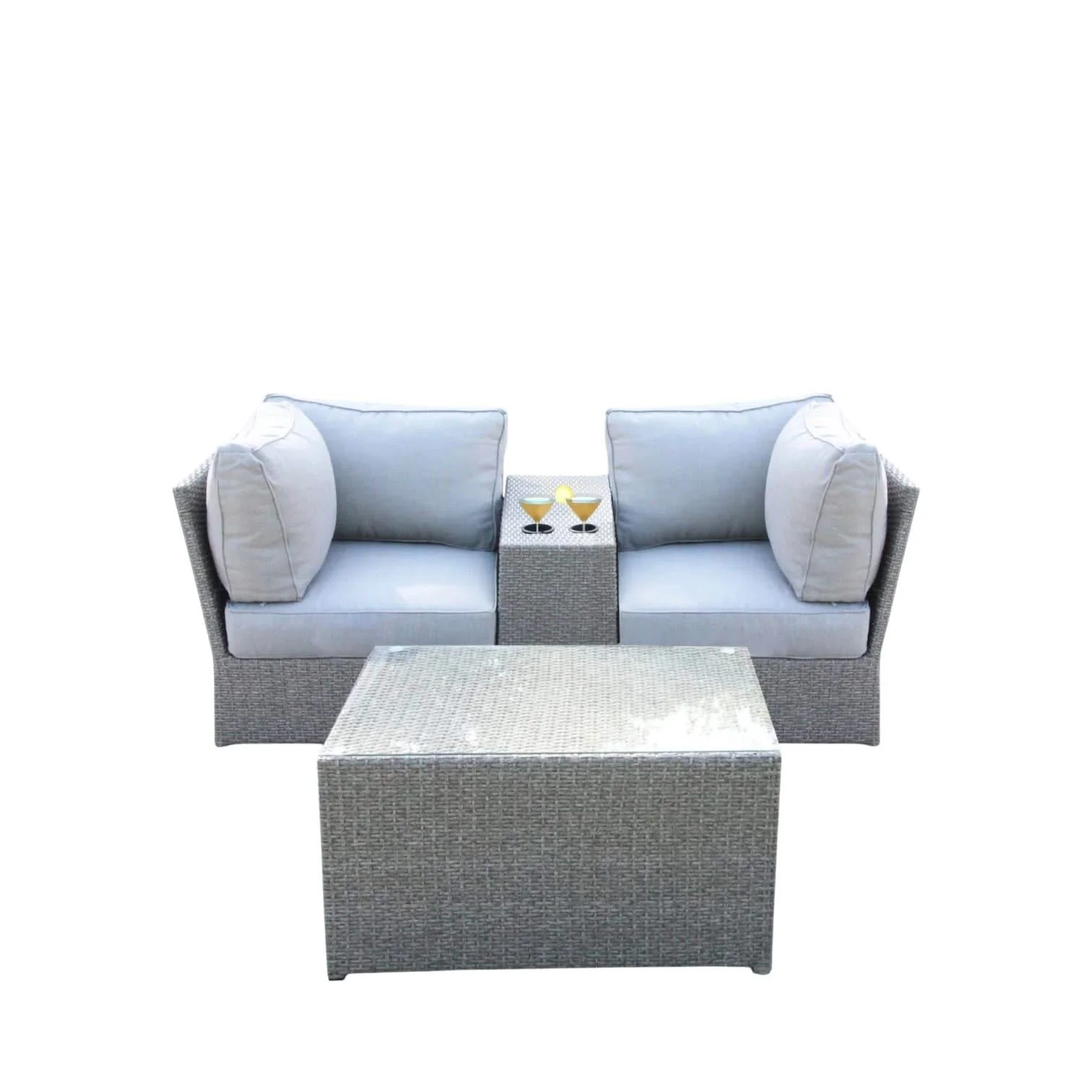 Comfortable Modern Patio Rattan Sectional Set With Cushions - Image 21