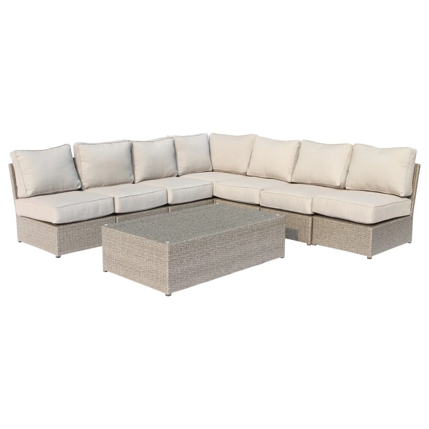 Comfortable Modern Patio Rattan Sectional Set With Cushions - Image 24