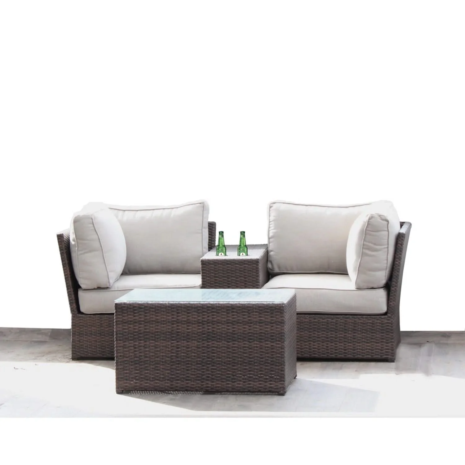 Comfortable Modern Patio Rattan Sectional Set With Cushions - Image 39