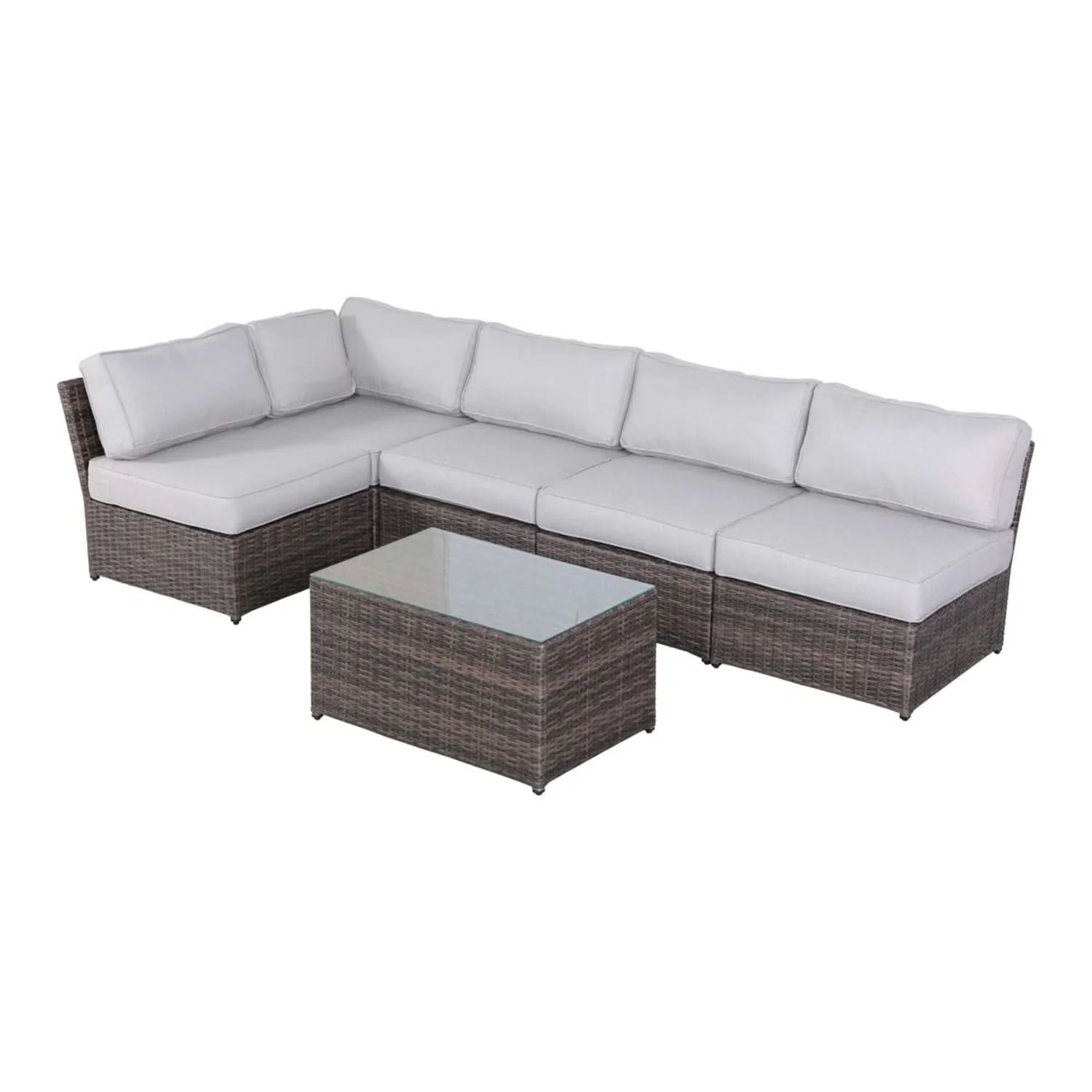 Comfortable Modern Patio Rattan Sectional Set With Cushions - Image 41
