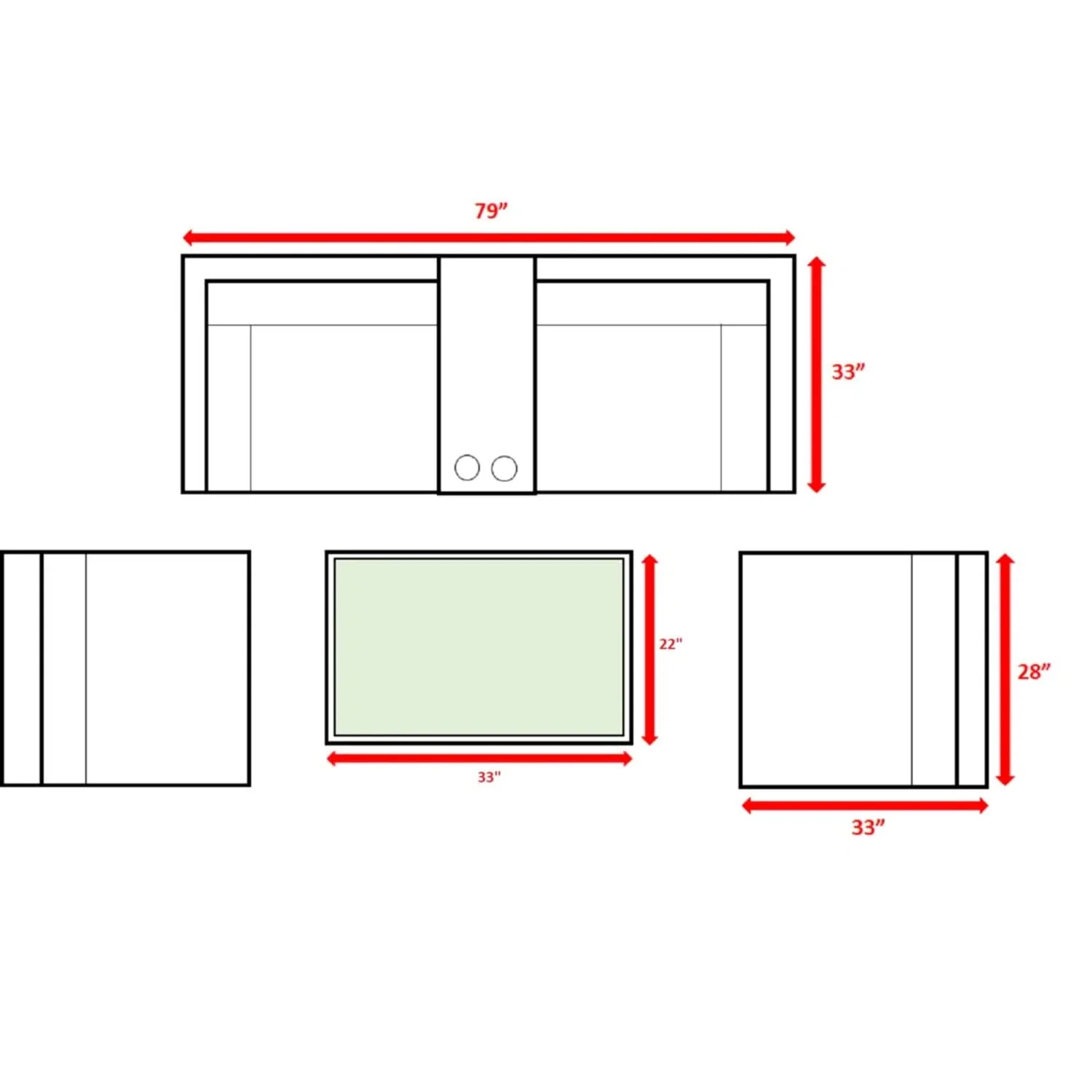 Comfortable Modern Patio Rattan Sectional Set With Cushions - Image 49