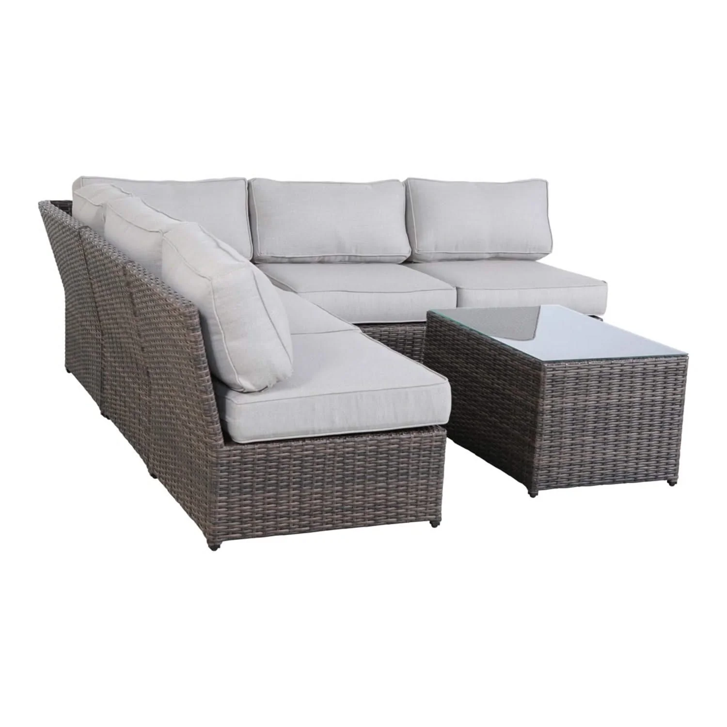 Comfortable Modern Patio Rattan Sectional Set With Cushions - Image 72