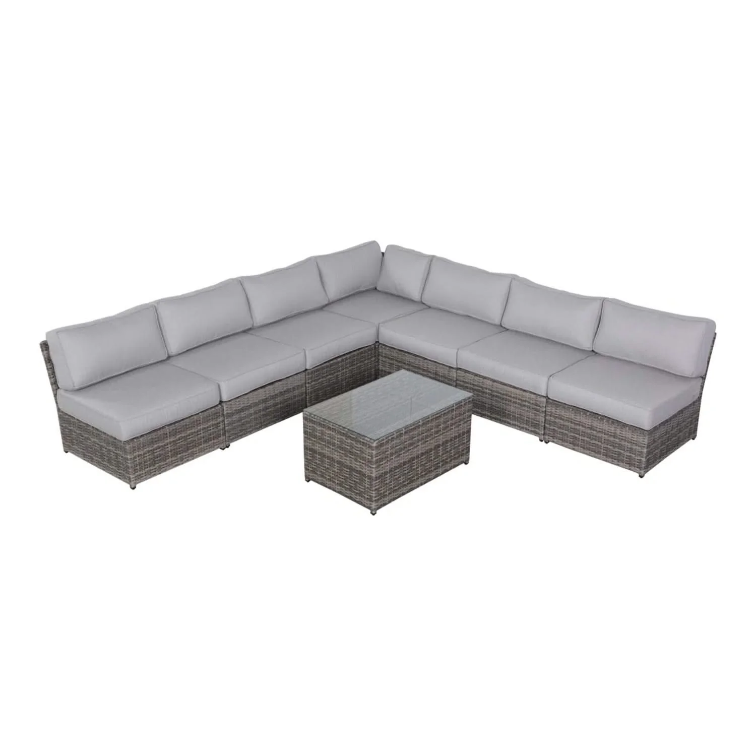 Comfortable Modern Patio Rattan Sectional Set With Cushions - Image 81