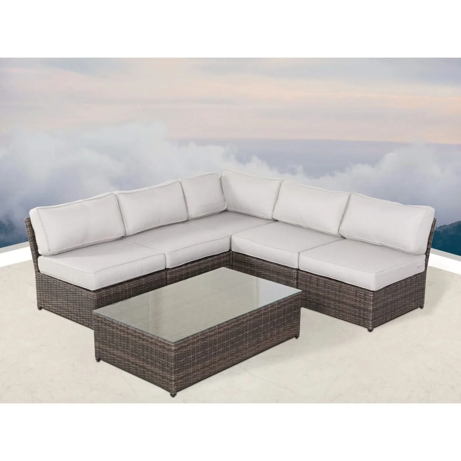 Comfortable Modern Patio Rattan Sectional Set With Cushions - Image 91