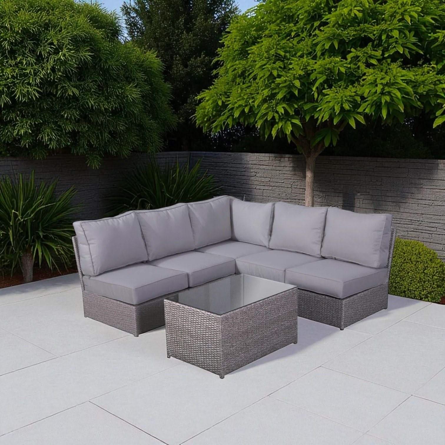 Comfortable Modern Patio Rattan Sectional Set With Cushions - Image 95