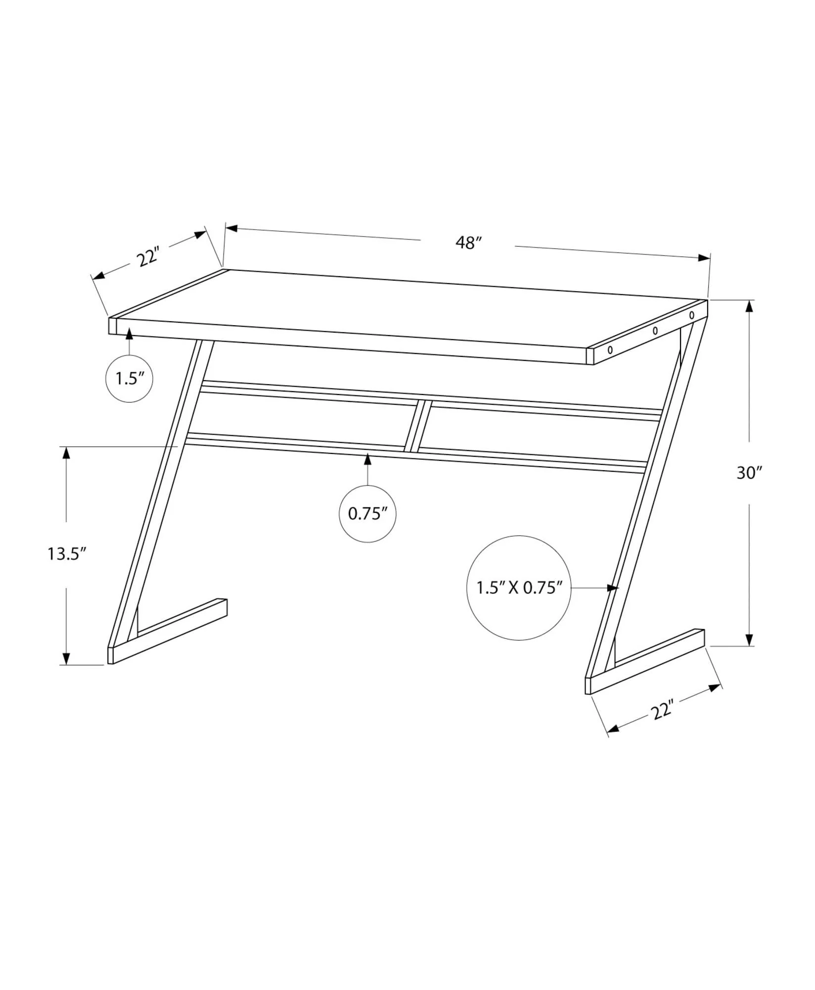 Computer Desk For Home Office, Chic Modern Design, Contemporary & Modern - Image 12