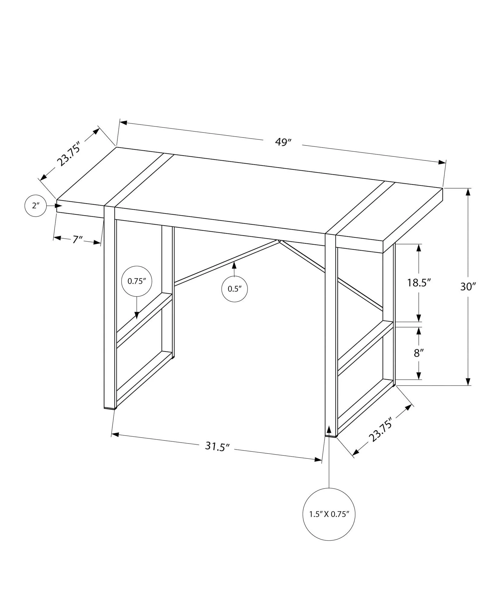 Computer Desk For Home Office Laptop, Contemporary & Modern - Image 19