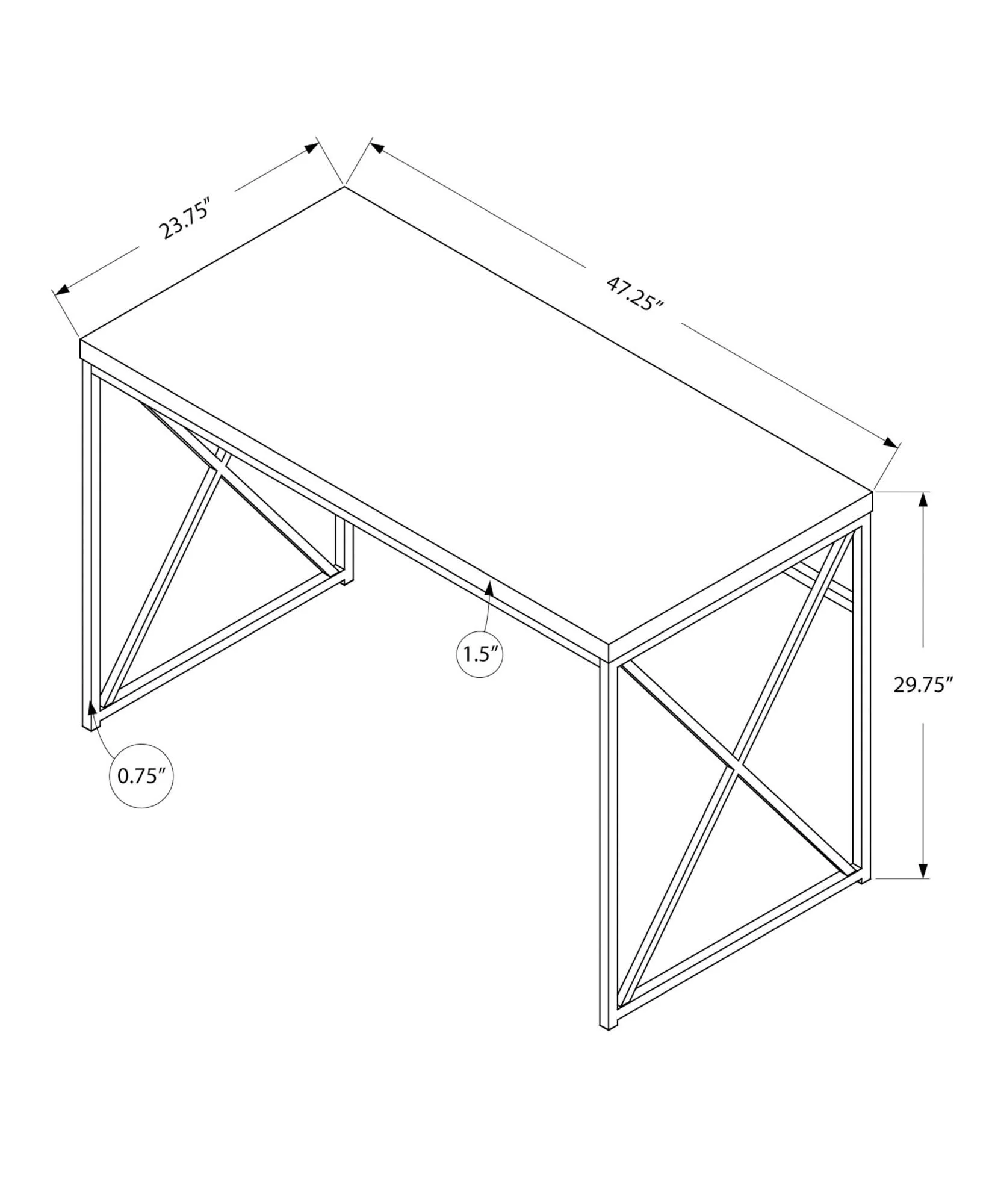 Computer Desk For Home Office, Laptop, Glossy Contemporary & Modern - Image 14