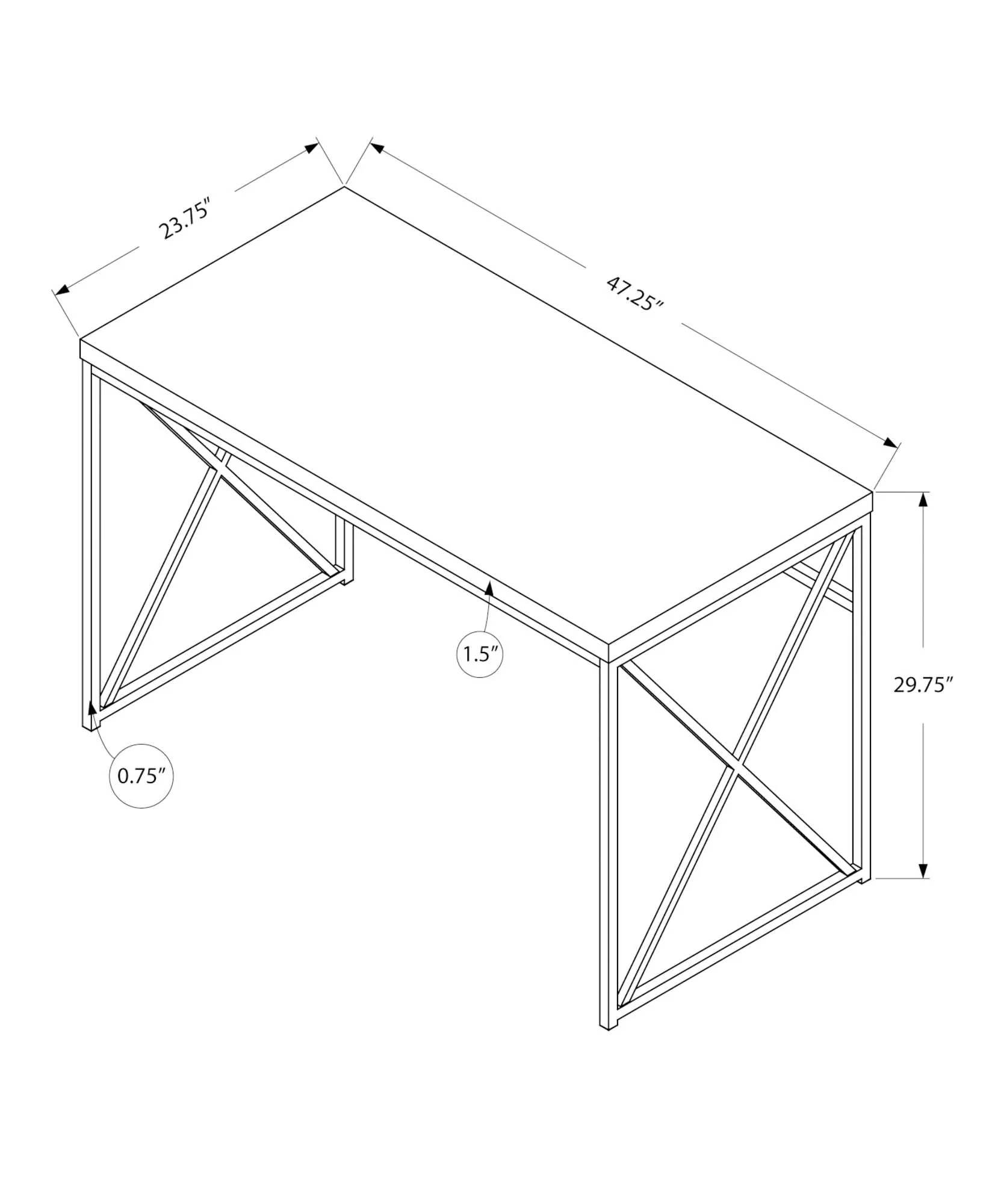 Computer Desk For Home Office, Laptop, Glossy Contemporary & Modern - Image 9