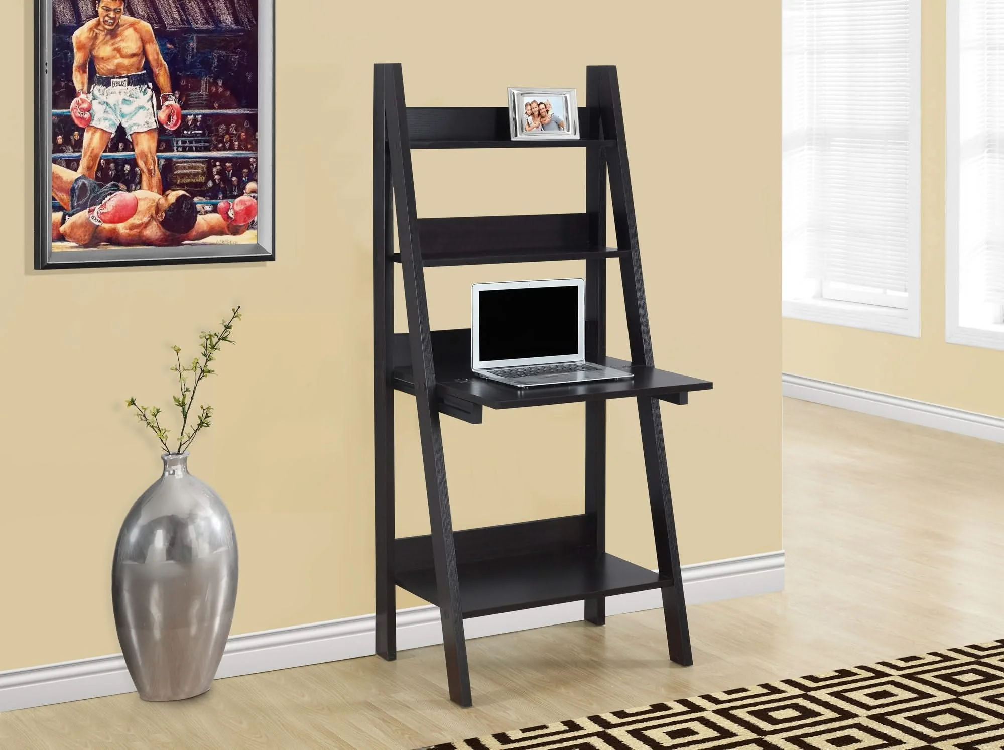 Computer Desk For Home Office, Laptop, Leaning, Storage Shelves - Image 6