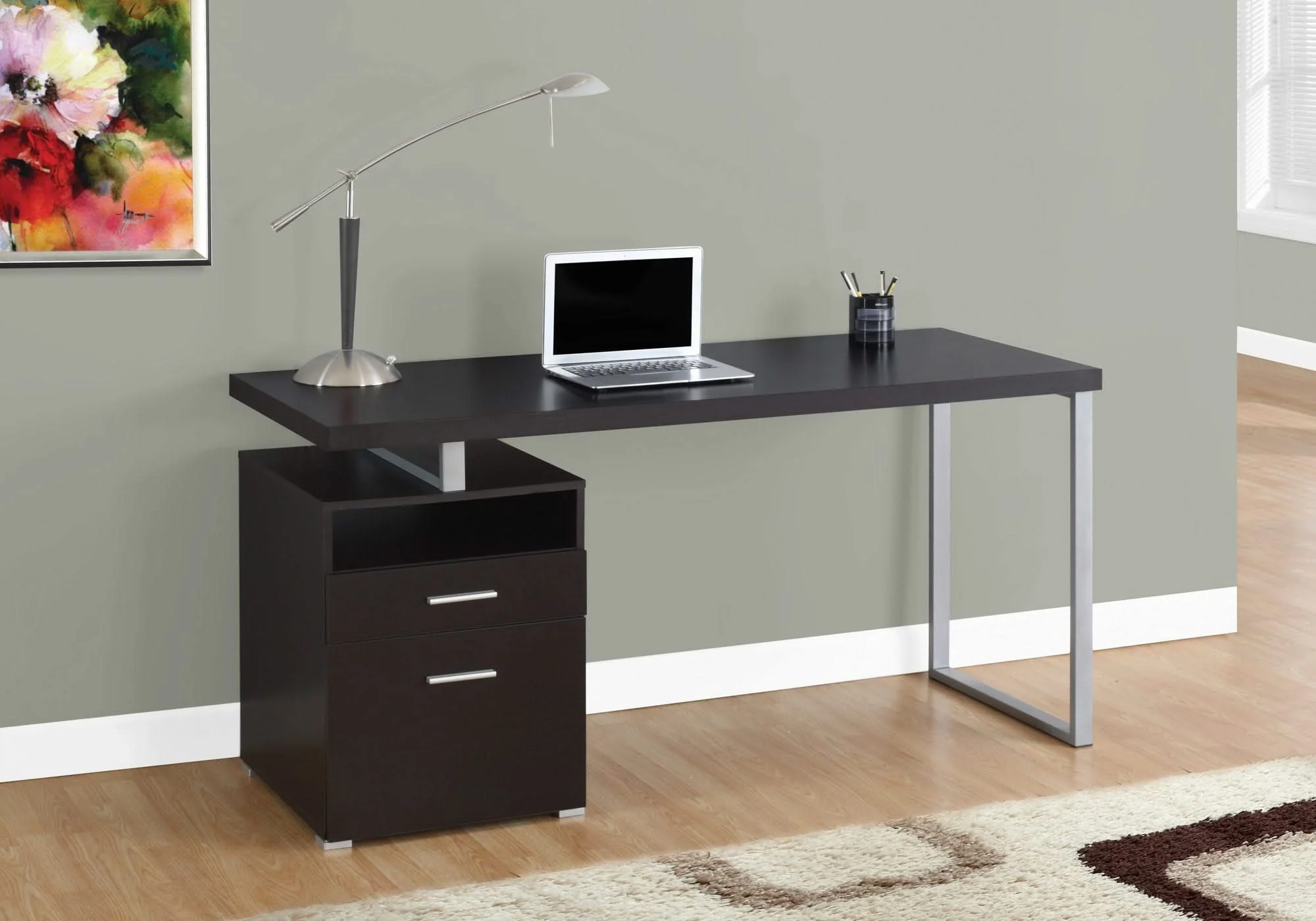 Computer Desk For Home Office, Laptop, Left Right Set - Up, Storage Drawers, Contemporary & Modern - Image 10
