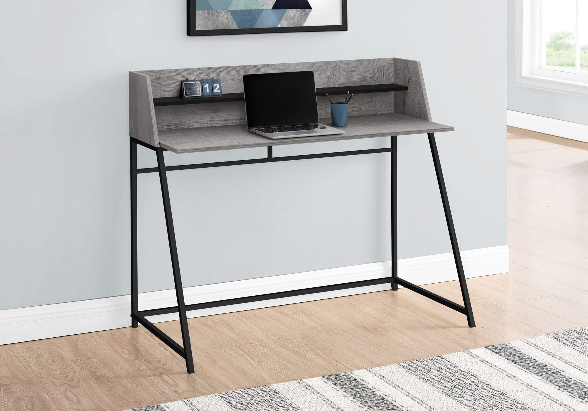 Computer Desk For Home Office, Laptop, Storage Shelves, Marble Look Contemporary & Modern - Image 18