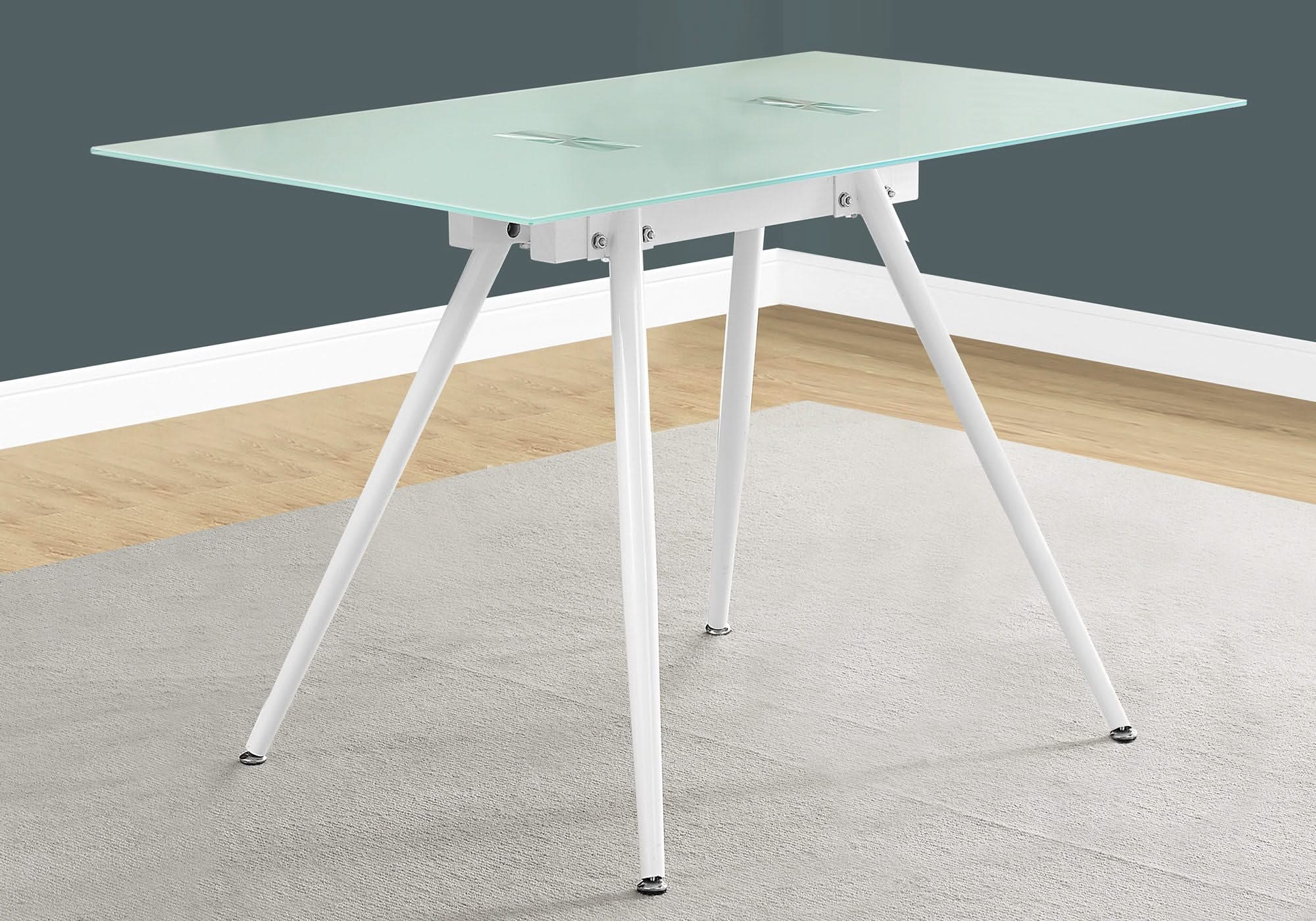 Computer Desk For Home Office, Laptop, Tempered Glass, Contemporary & Modern - White - Image 3