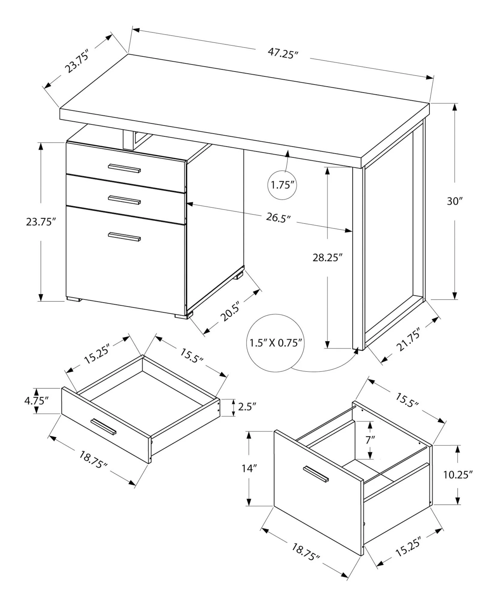 Computer Desk For Home Office, Left, Right Set - Up, Ample Storage Drawers - Image 14
