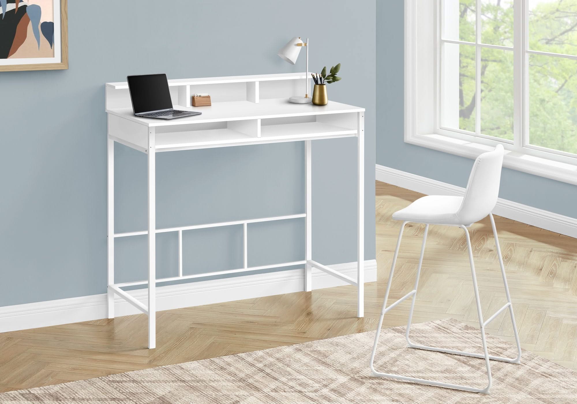 Computer Desk For Home Office, Standing, Storage Shelves, Laptop, Contemporary & Modern - Image 4