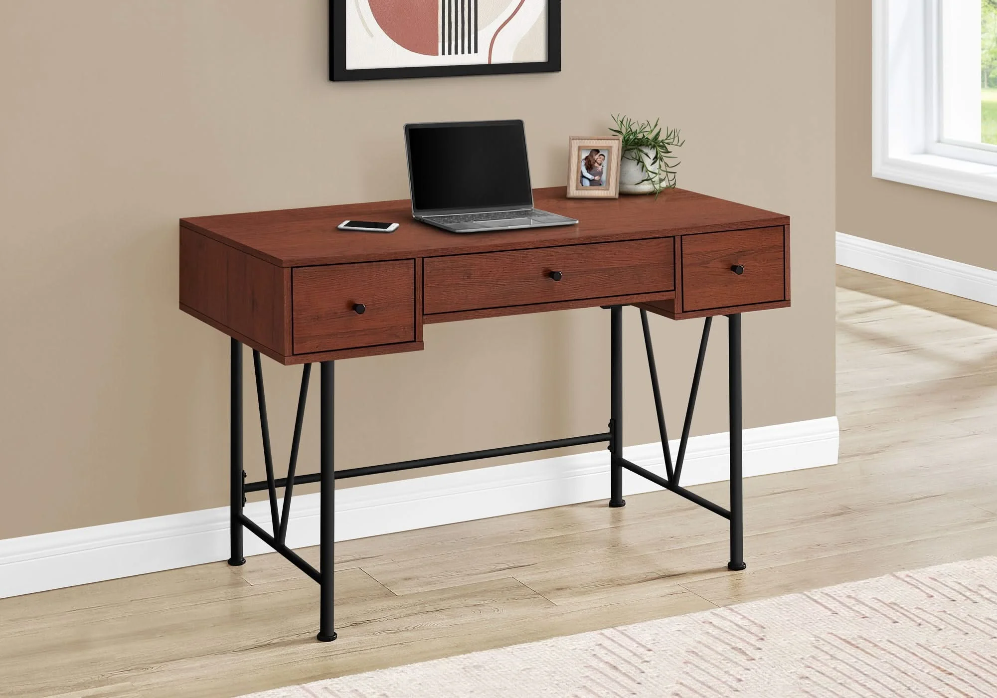 Computer Desk For Home Office, Stylish Design, Storage Drawers, Transitional - Image 2