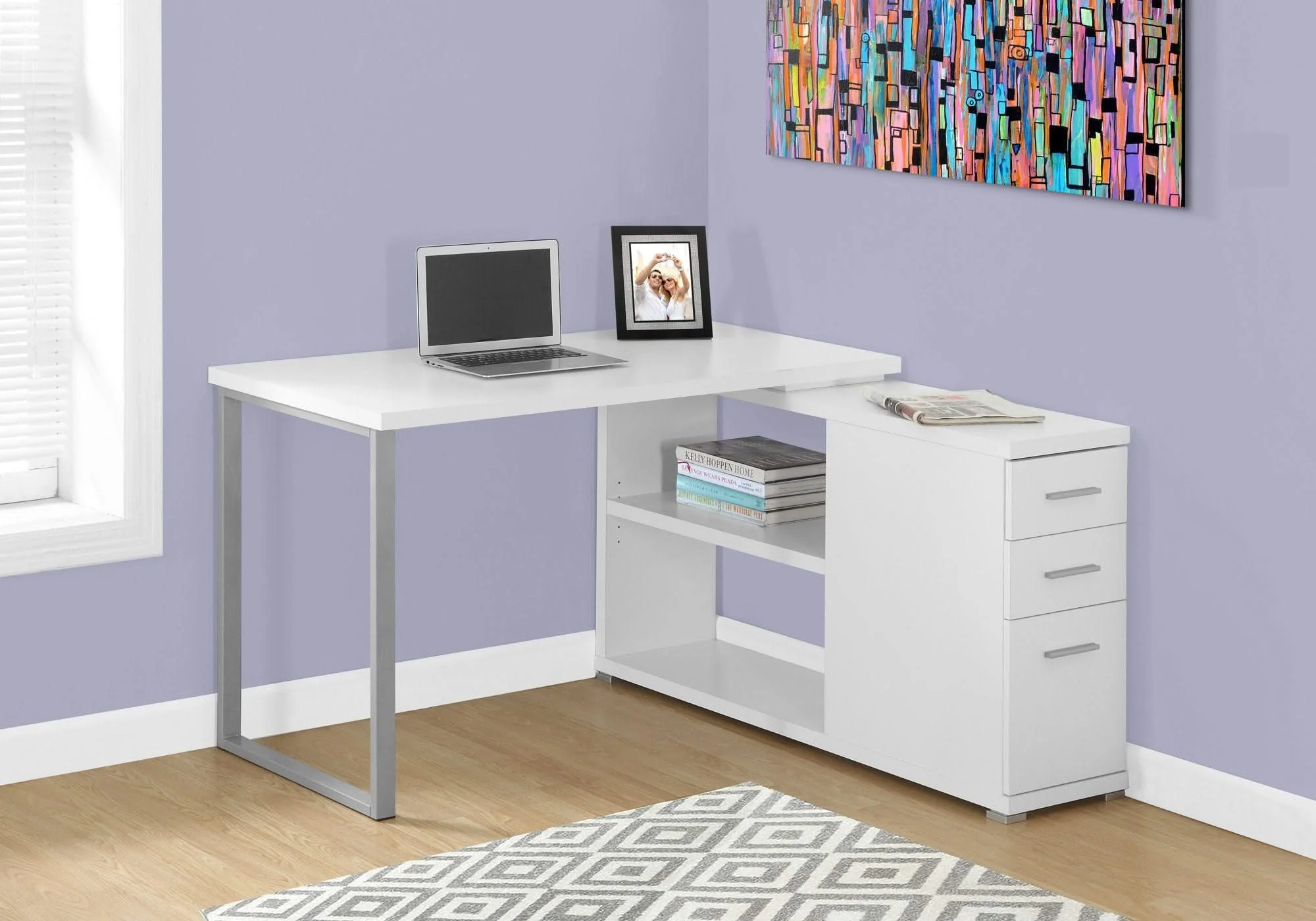 Computer Desk, Home Office, Corner, Left, Right Set - Up, Storage Drawers, L Shape, Laptop, And Contemporary & Modern - Image 12