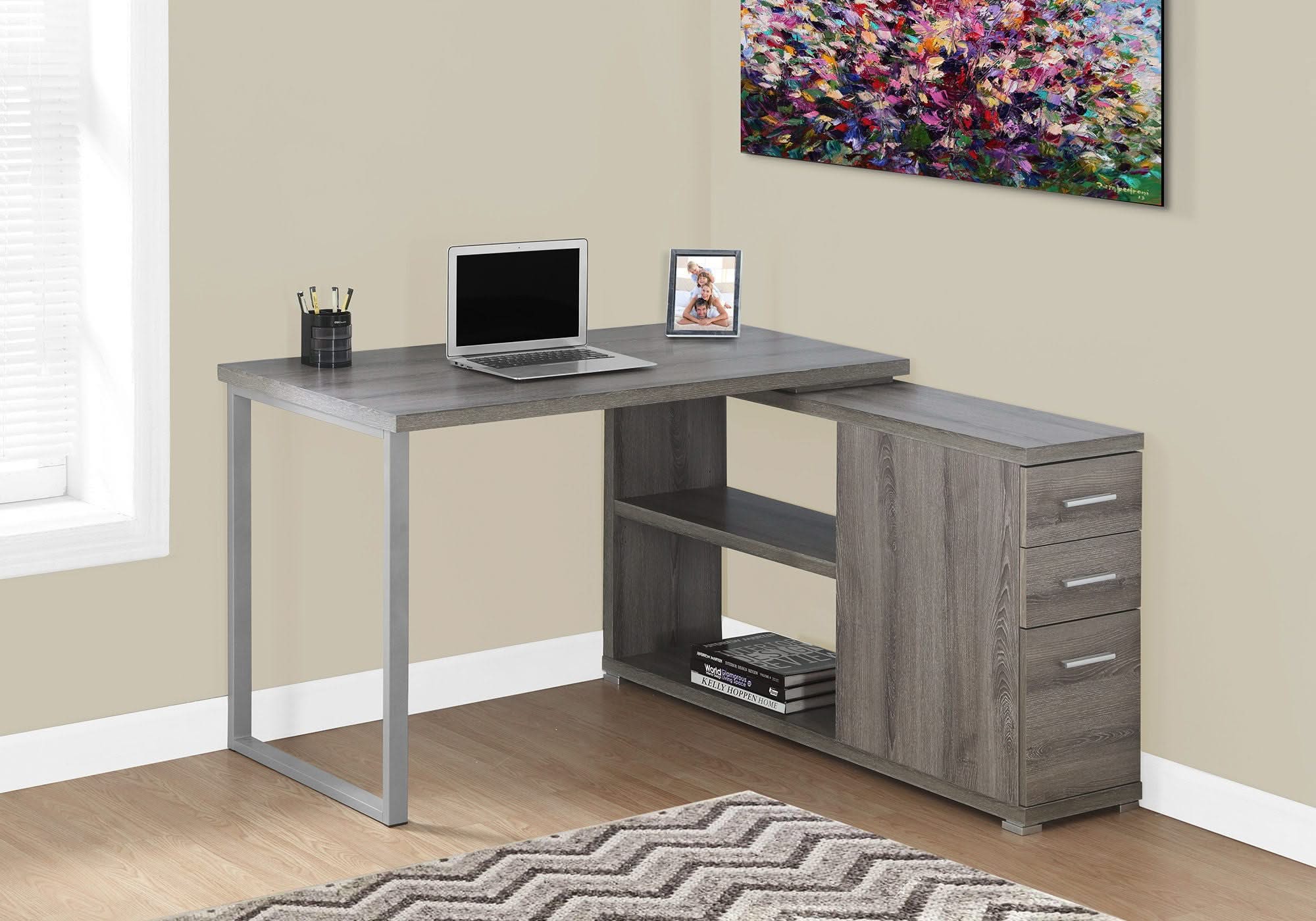 Computer Desk, Home Office, Corner, Left, Right Set - Up, Storage Drawers, L Shape, Laptop, And Contemporary & Modern - Image 15