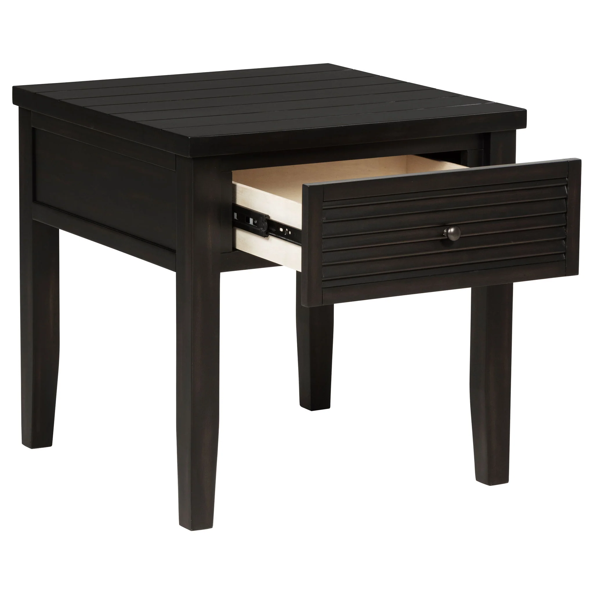 Concord 1-drawer Square End Table Distressed Java - Image 2