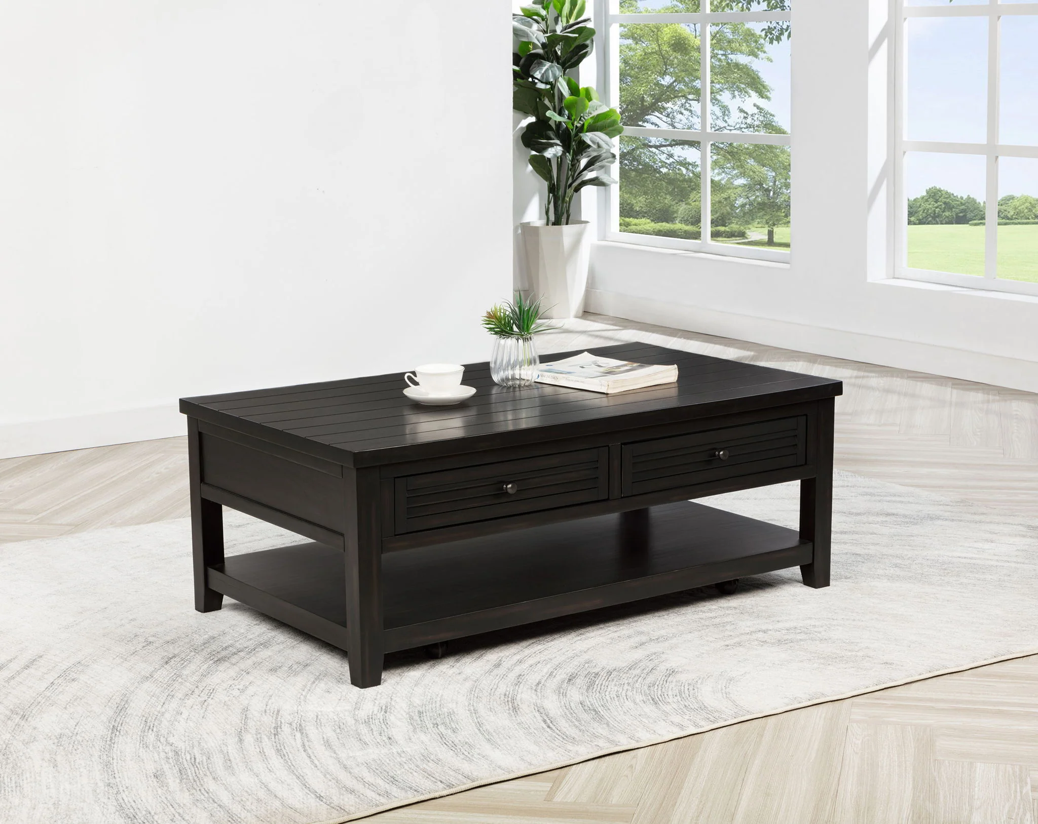 Concord 2-drawer Rectangular Coffee Table Distressed Java - Image 3