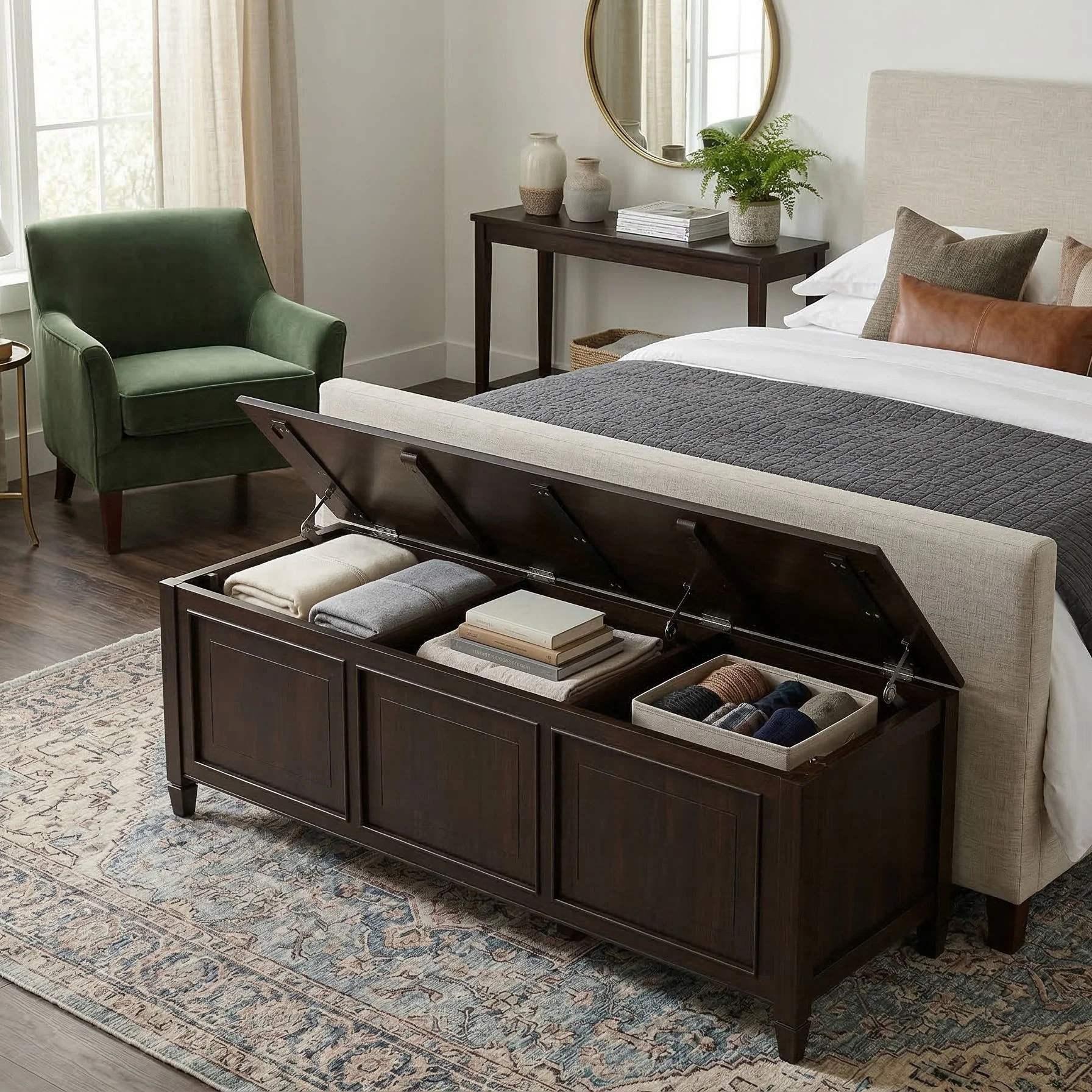 Connaught - Large Storage Bench Trunk - Dark Brown - Image 4