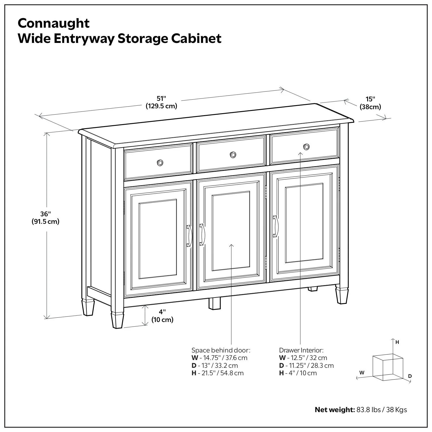 Connaught - Wide Entryway Storage Cabinet - Image 6