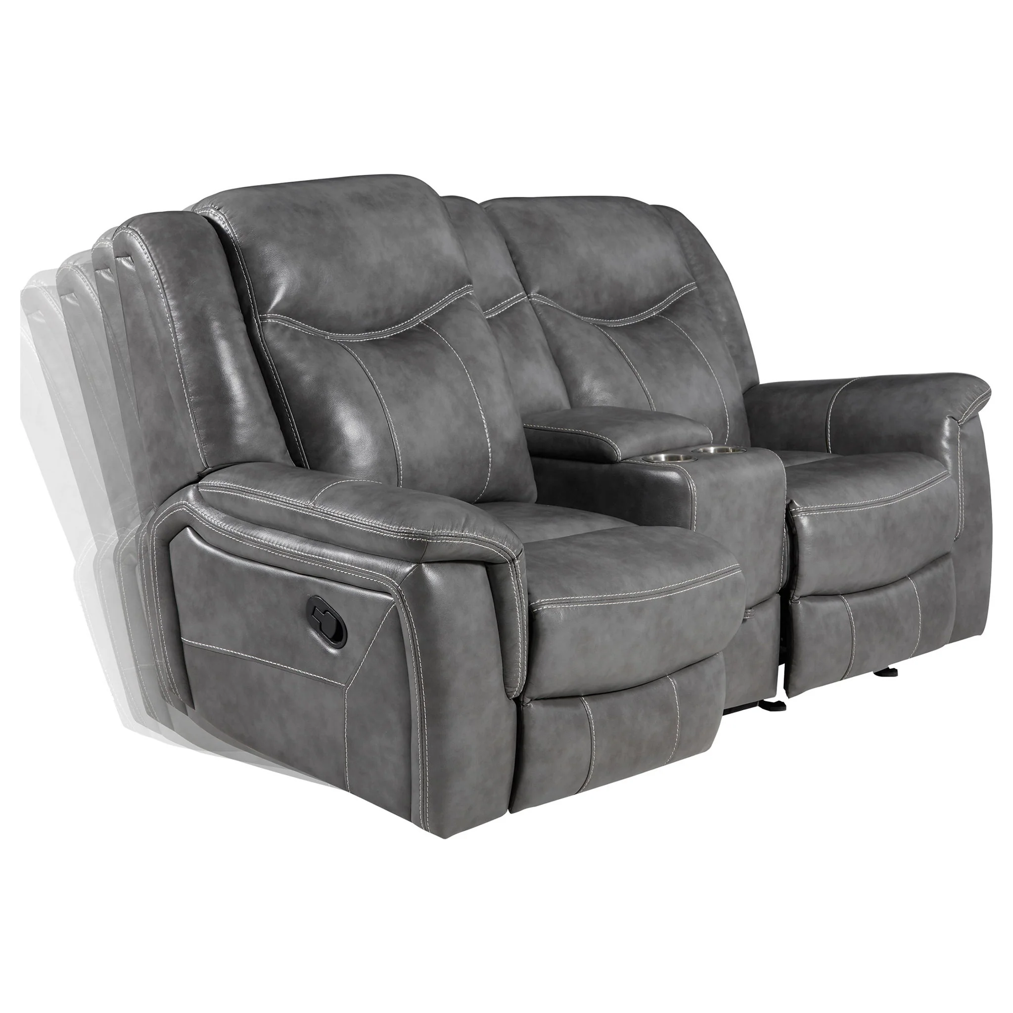 Conrad Upholstered Padded Arm Glider Loveseat Grey - Image 4