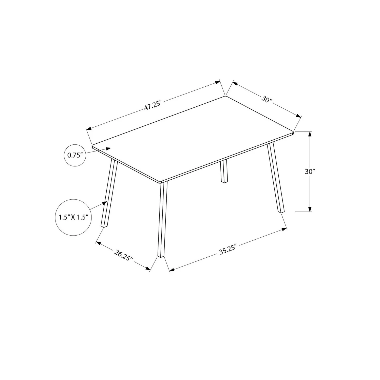 Contemporary Rectangular Dining Table - Image 6