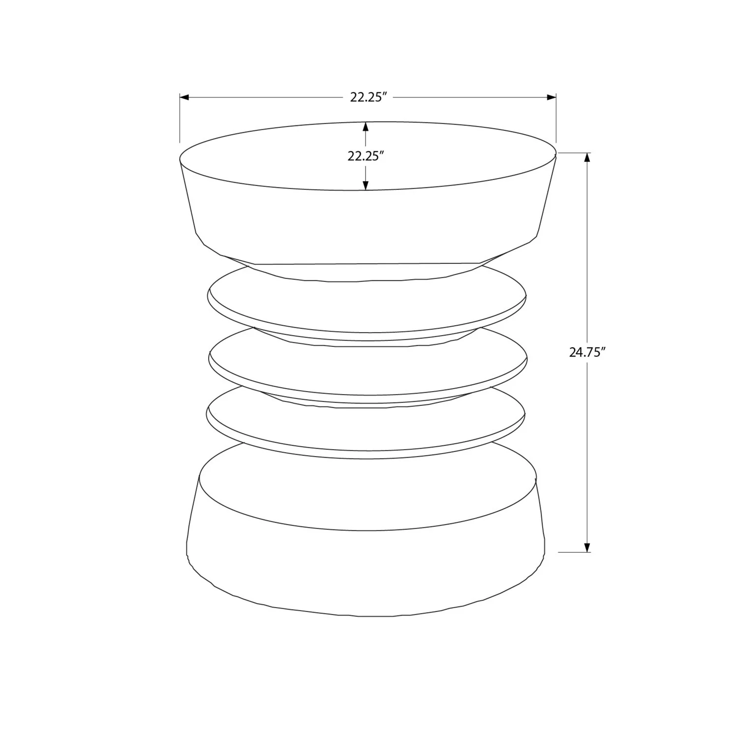 Contemporary Round Accent Table Indoor / Outdoor - Image 6