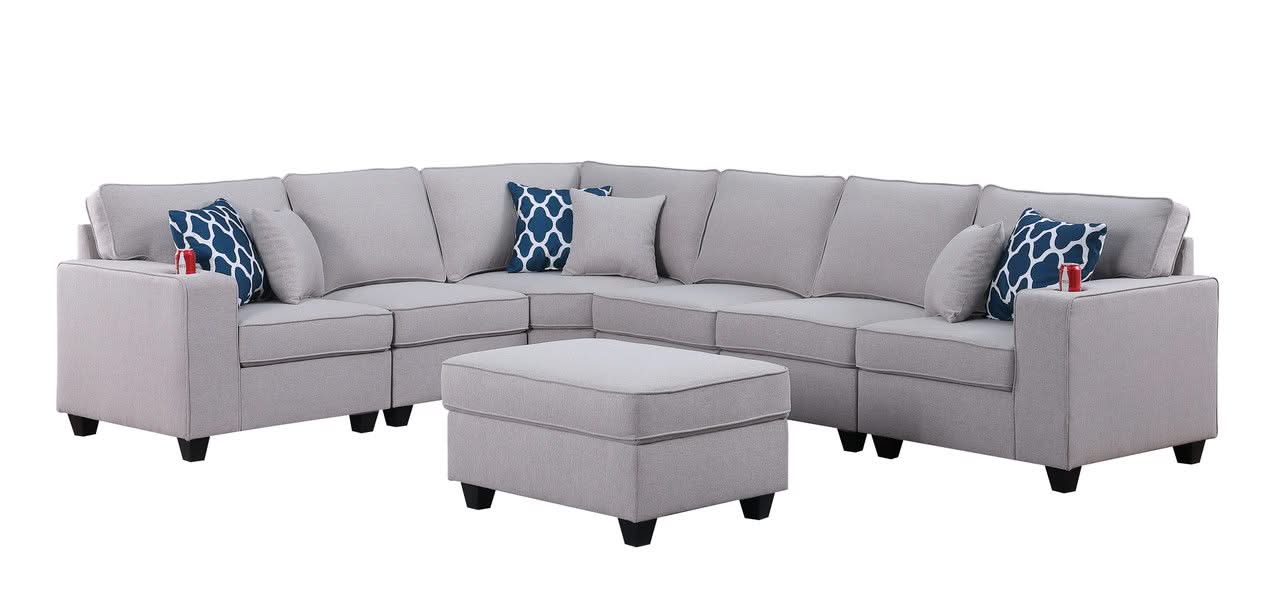 Cooper - Comfort Sectional Sofa With Ottomans And Cupholder - Image 4