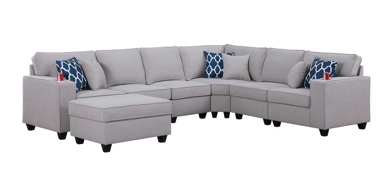 Cooper - Sectional Sofa With Ottomans And Cupholder - Image 3