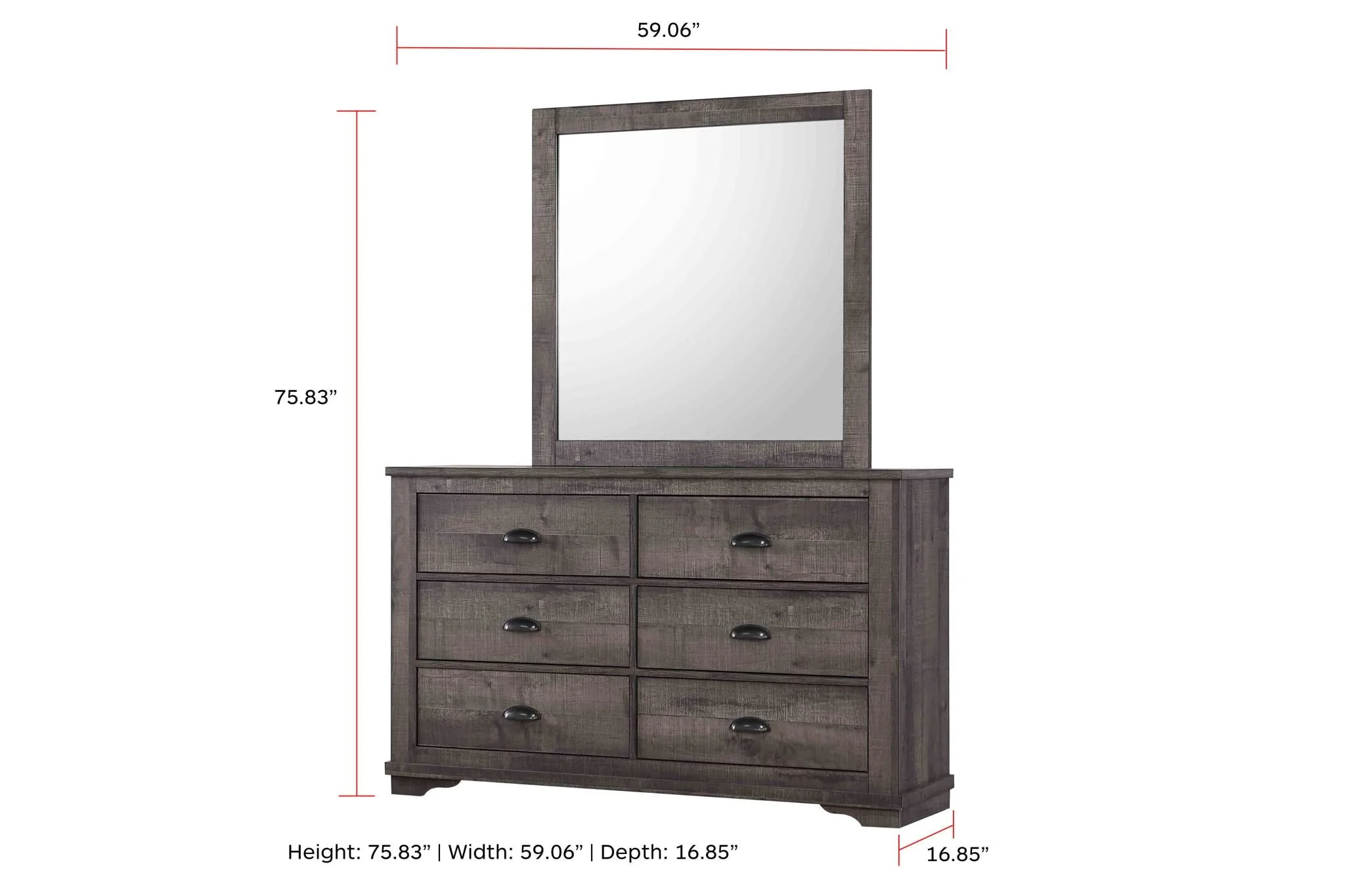 Coralee - Queen 4 Piece Bedroom Set - Dark Gray - Image 2